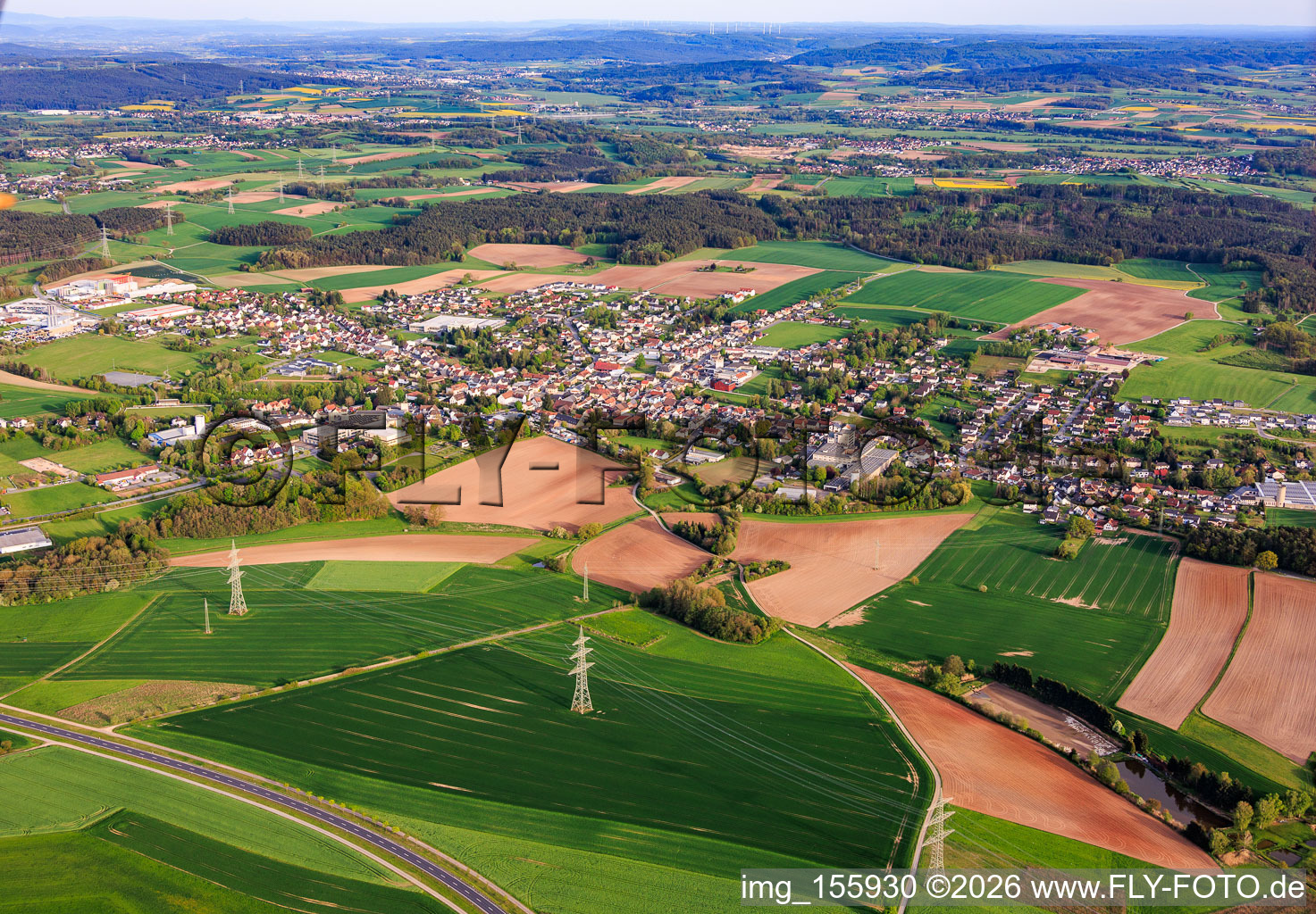 Statdansicht aus Norden in Weidhausen bei Coburg im Bundesland Bayern, Deutschland