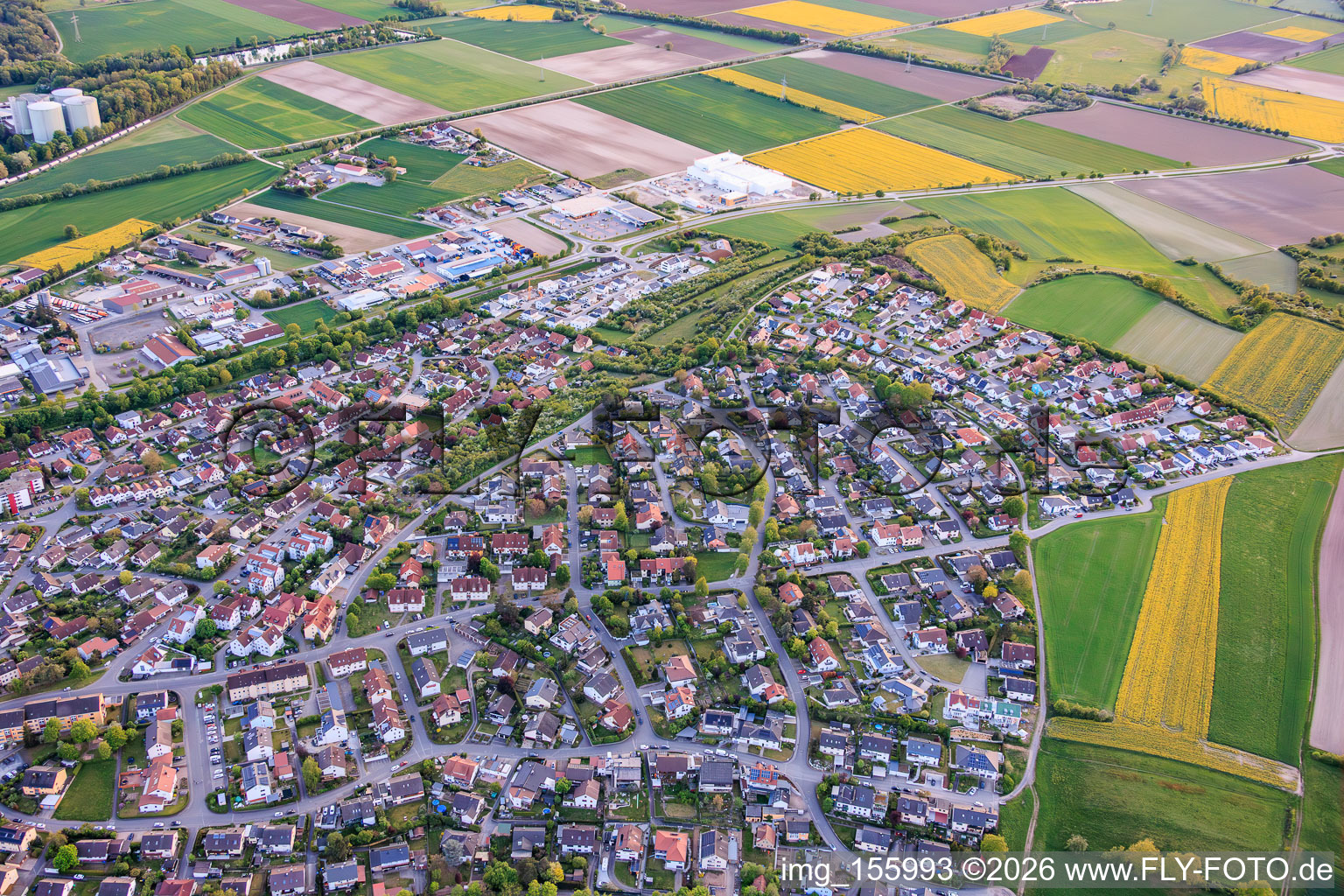 Zeil am Main von Nordosten im Bundesland Bayern, Deutschland