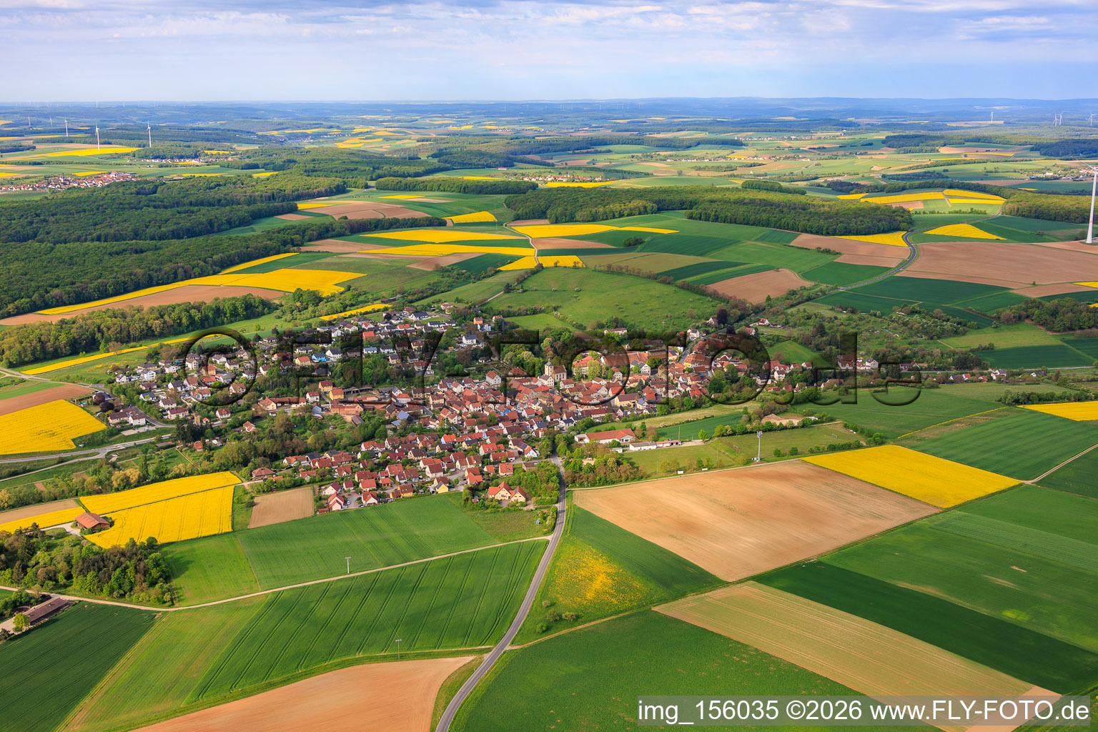 Obbach von Nordosten in Euerbach im Bundesland Bayern, Deutschland