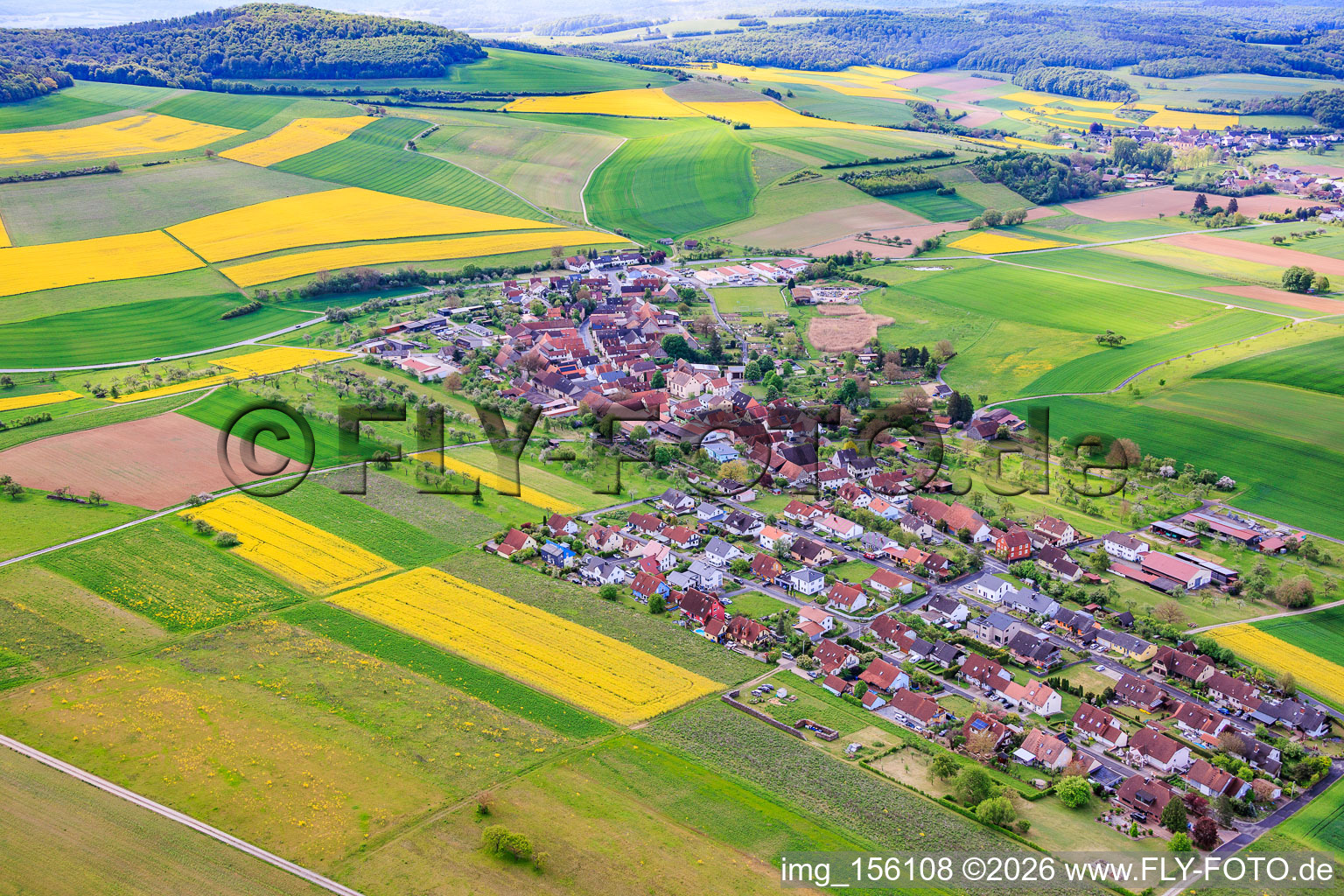 Weyersfeld von Nordwesten in Karsbach im Bundesland Bayern, Deutschland
