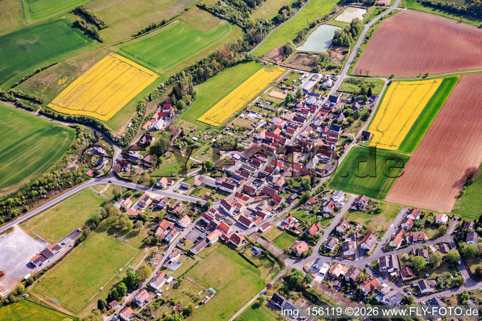 Bühler von Südwesten in Eußenheim im Bundesland Bayern, Deutschland