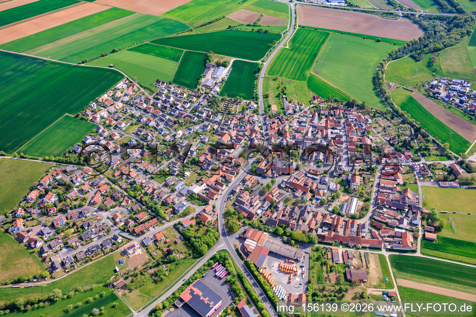 Zeuzleben von Südwesten in Werneck im Bundesland Bayern, Deutschland