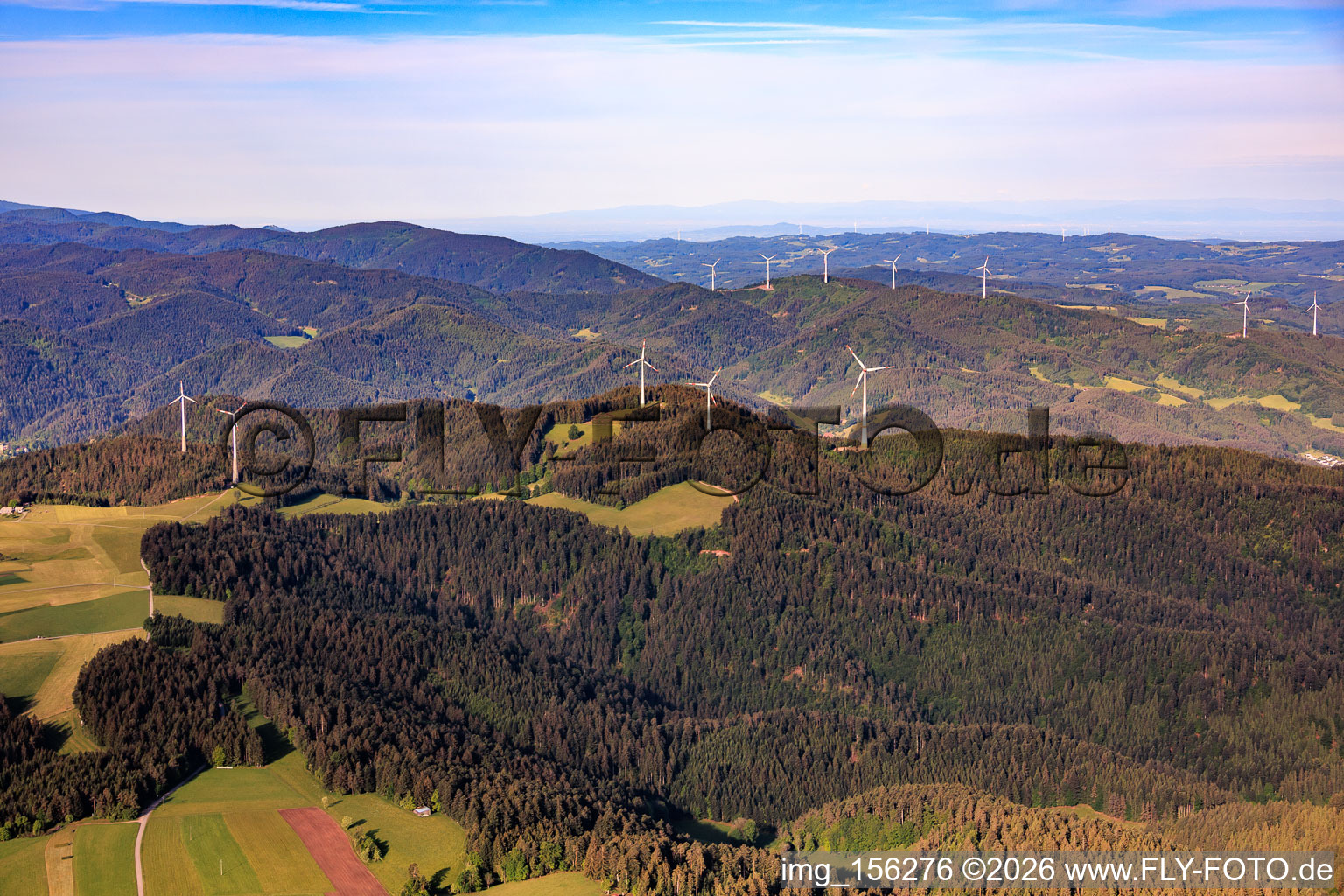 Windpark Falkenhöhe im Ortsteil Unter-Reichenbach in Hornberg im Bundesland Baden-Württemberg, Deutschland