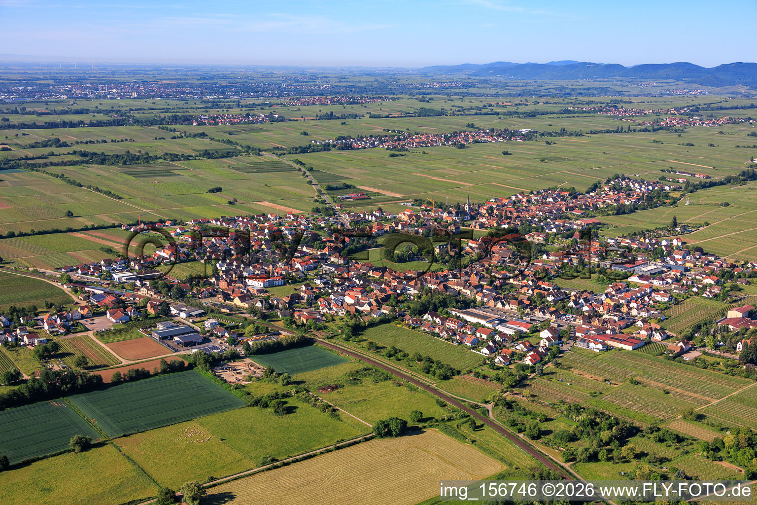 Edesheim aus Norden im Bundesland Rheinland-Pfalz, Deutschland