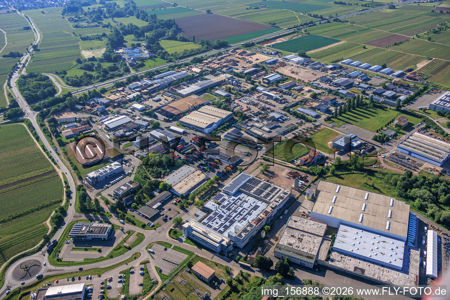 Industriegebiet In den Seewiesen, Industriering mit Biffar GmbH & Co. KG in Edenkoben im Bundesland Rheinland-Pfalz, Deutschland