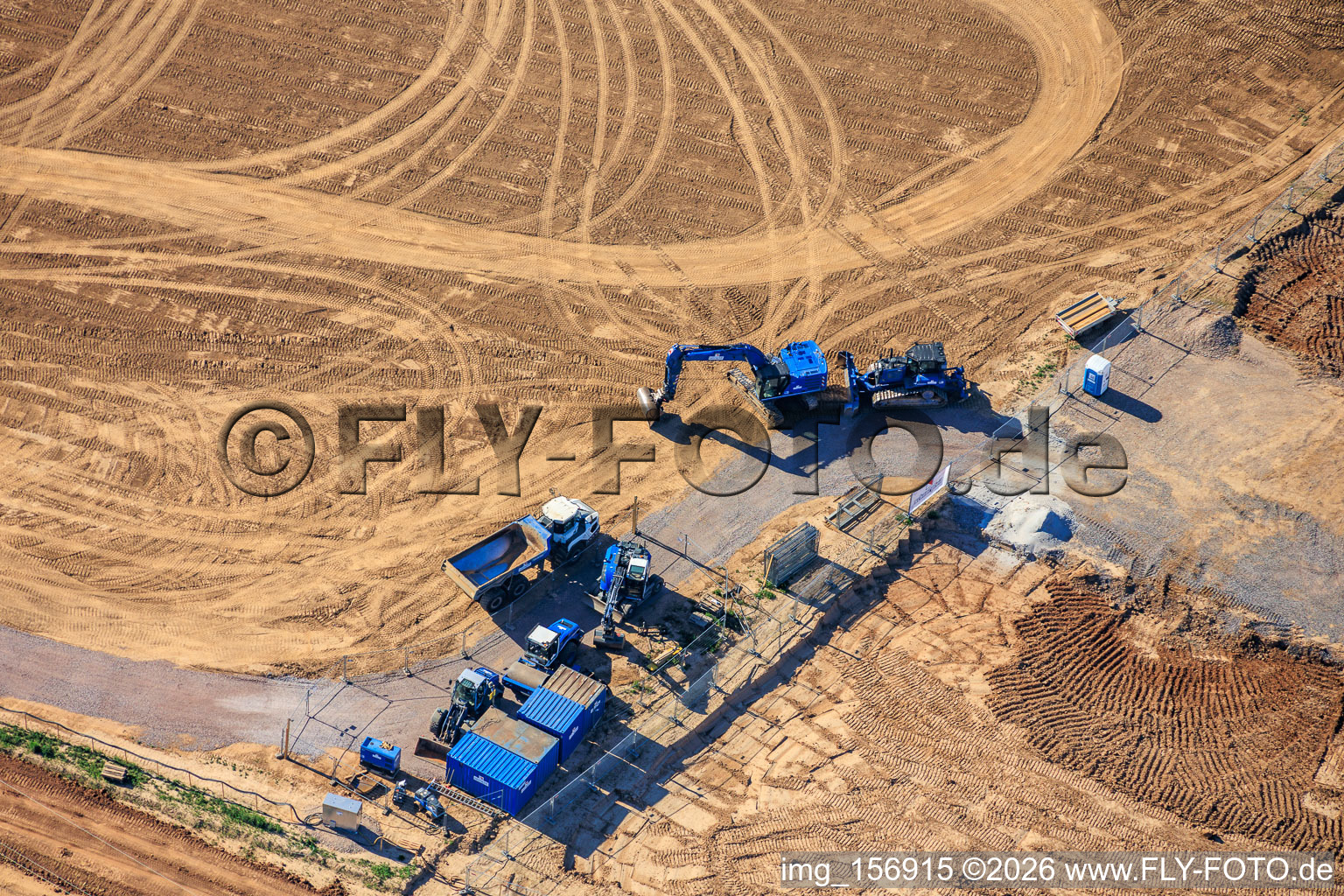 Gewerbegebiet D12 mit Baustelle für Geothermiekraftwerk und Umspannstation von Vulcan in Landau in der Pfalz im Bundesland Rheinland-Pfalz, Deutschland