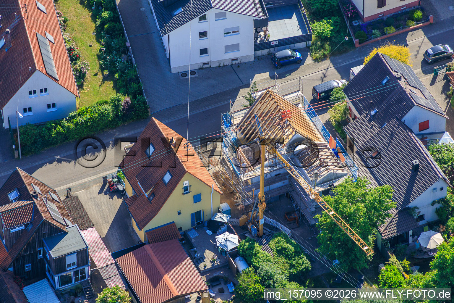 Baustelle zur Totalrenovierung eines EFH in der Waldstr in Kandel im Bundesland Rheinland-Pfalz, Deutschland