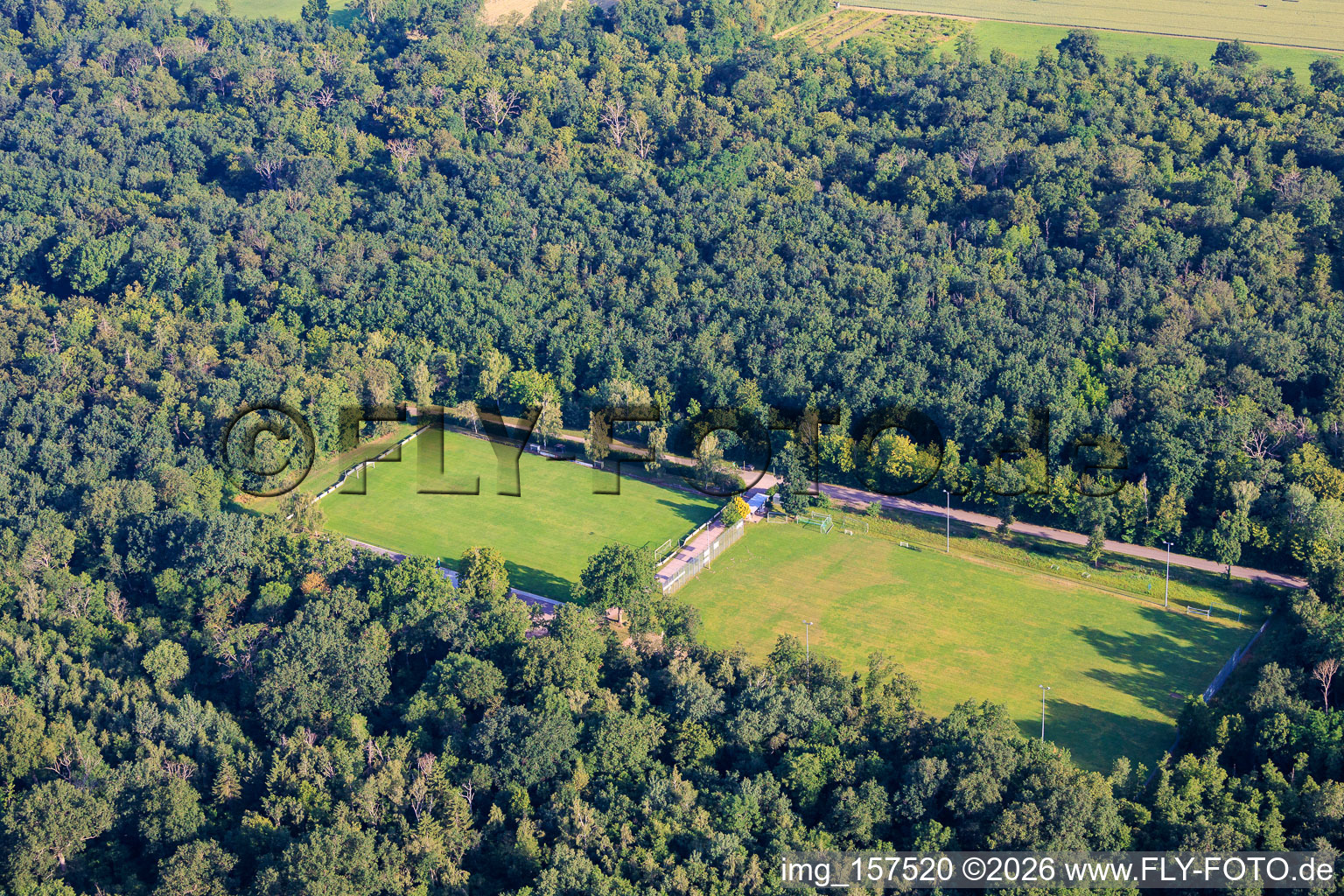 Fußballplatz des VfB 1921 Hochstadt e.V. im Wald im Ortsteil Niederhochstadt im Bundesland Rheinland-Pfalz, Deutschland