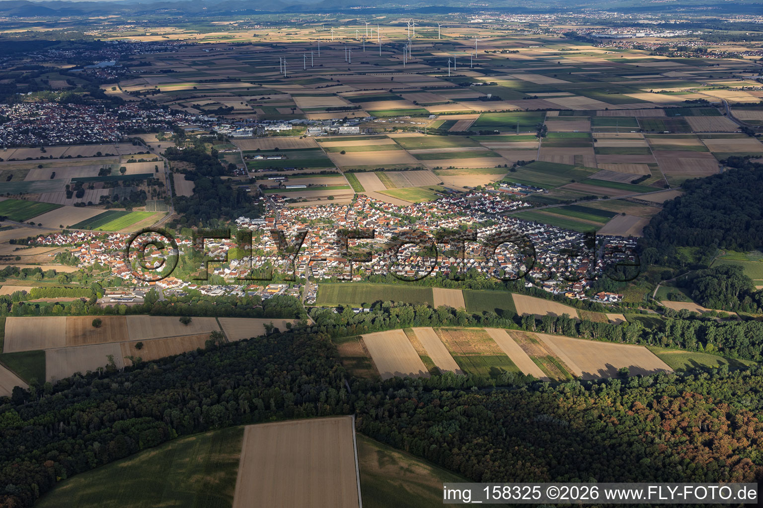 Hördt von Osten im Bundesland Rheinland-Pfalz, Deutschland