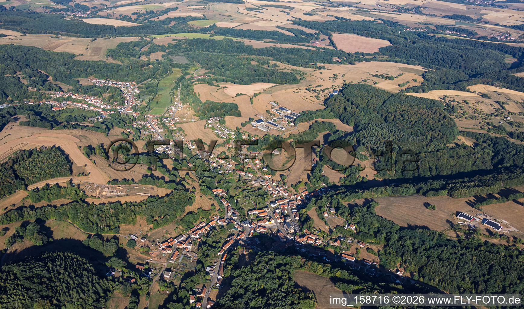 Walschbronn von Osten im Bundesland Moselle, Frankreich