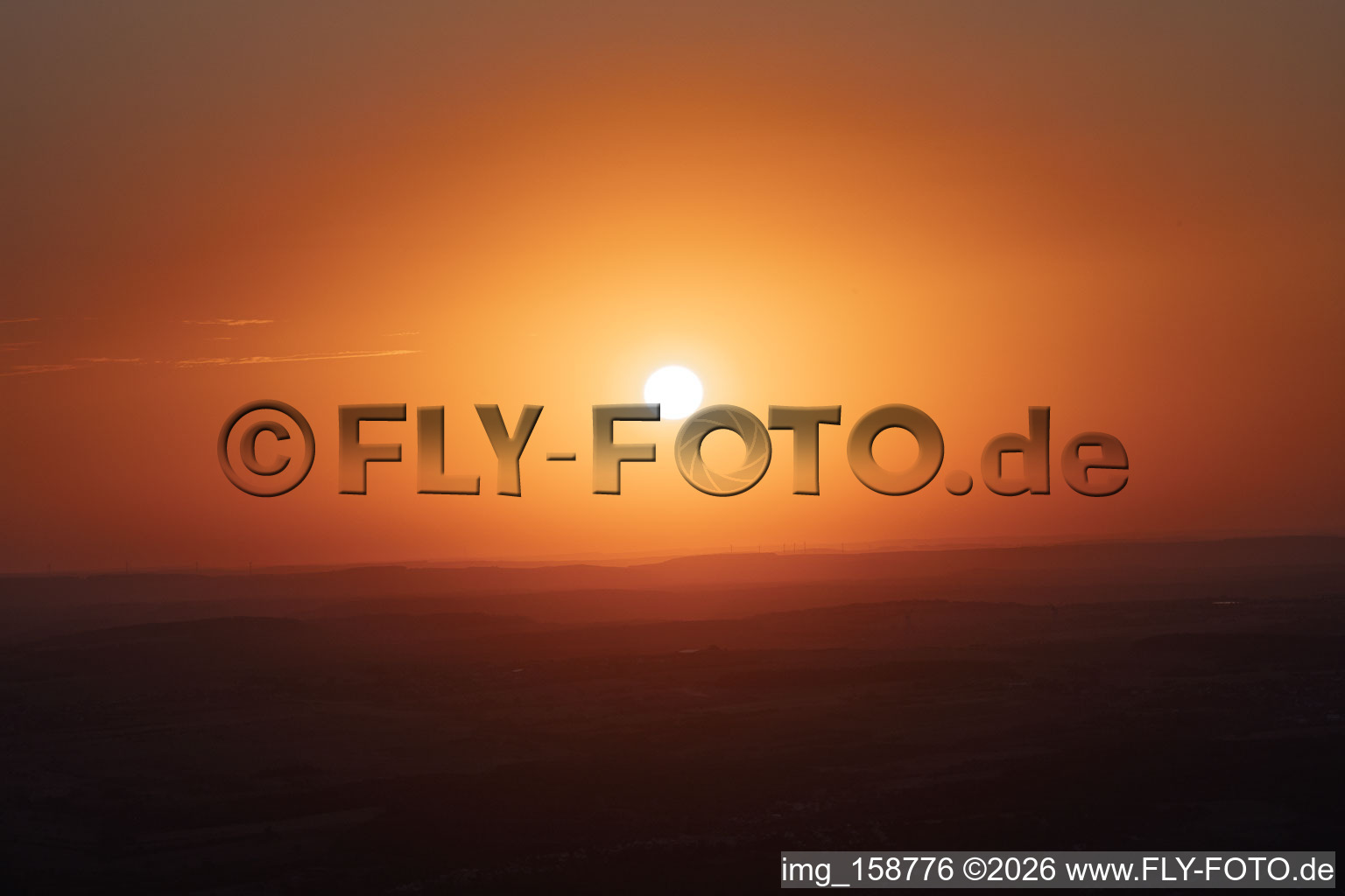 Sonnenuntergang über Saargemünd im Ortsteil Blies Nord im Bundesland Moselle, Frankreich