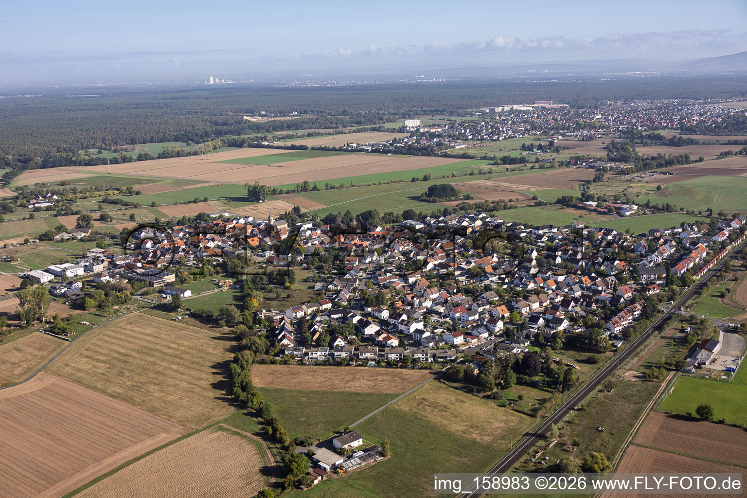 Sickenhofen von Südwesten in Babenhausen im Bundesland Hessen, Deutschland