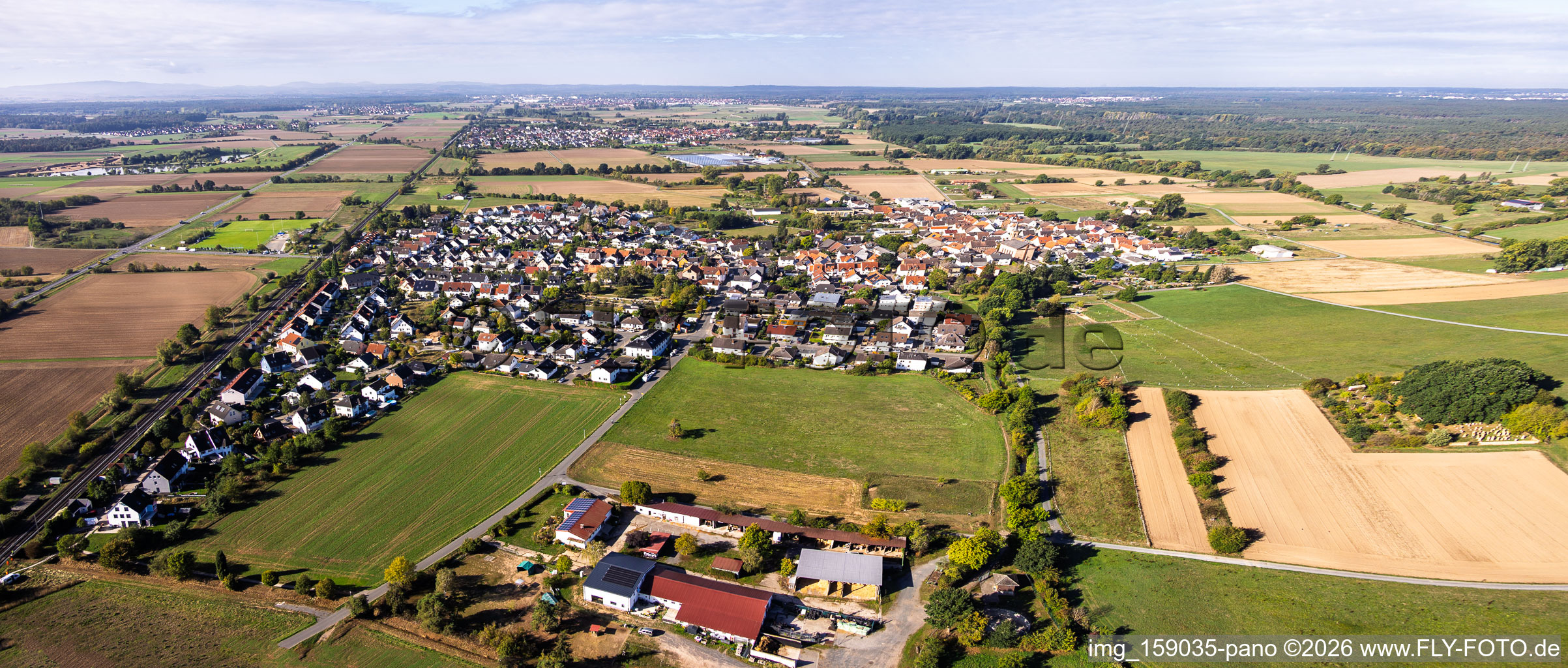 Sickenhofen von Osten in Babenhausen im Bundesland Hessen, Deutschland