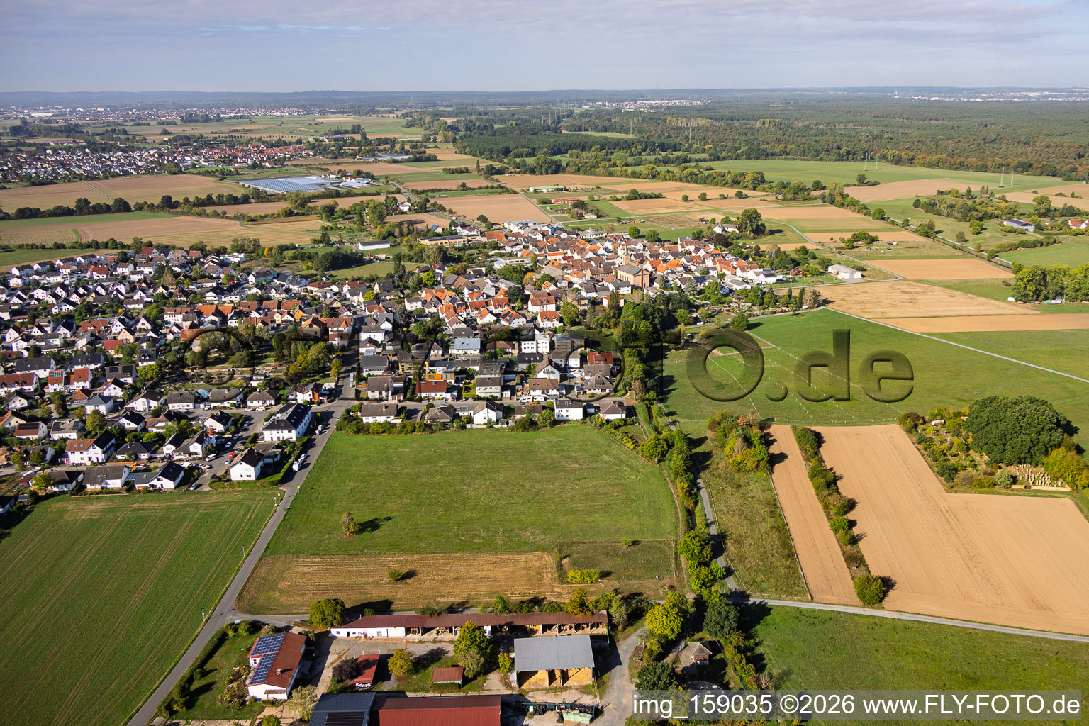 Sickenhofen von Osten in Babenhausen im Bundesland Hessen, Deutschland