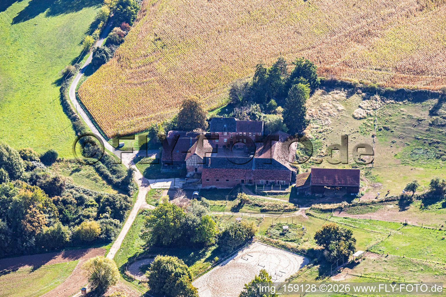 Pferdehof am Elterweg im Ortsteil Klein-Umstadt in Groß-Umstadt im Bundesland Hessen, Deutschland