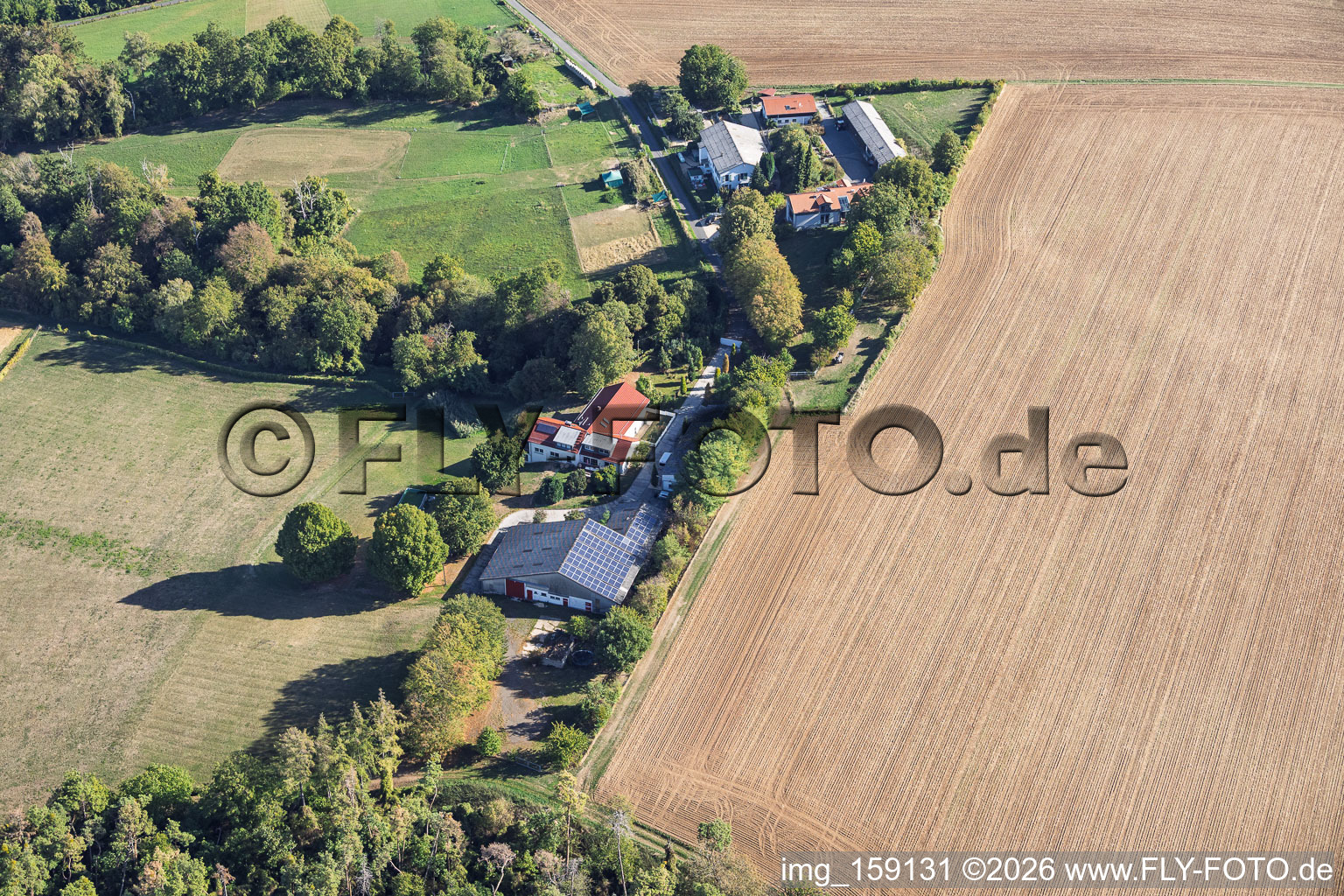 Aussiedlerhöfe bei Schlierbach im Ortsteil Klein-Umstadt in Groß-Umstadt im Bundesland Hessen, Deutschland