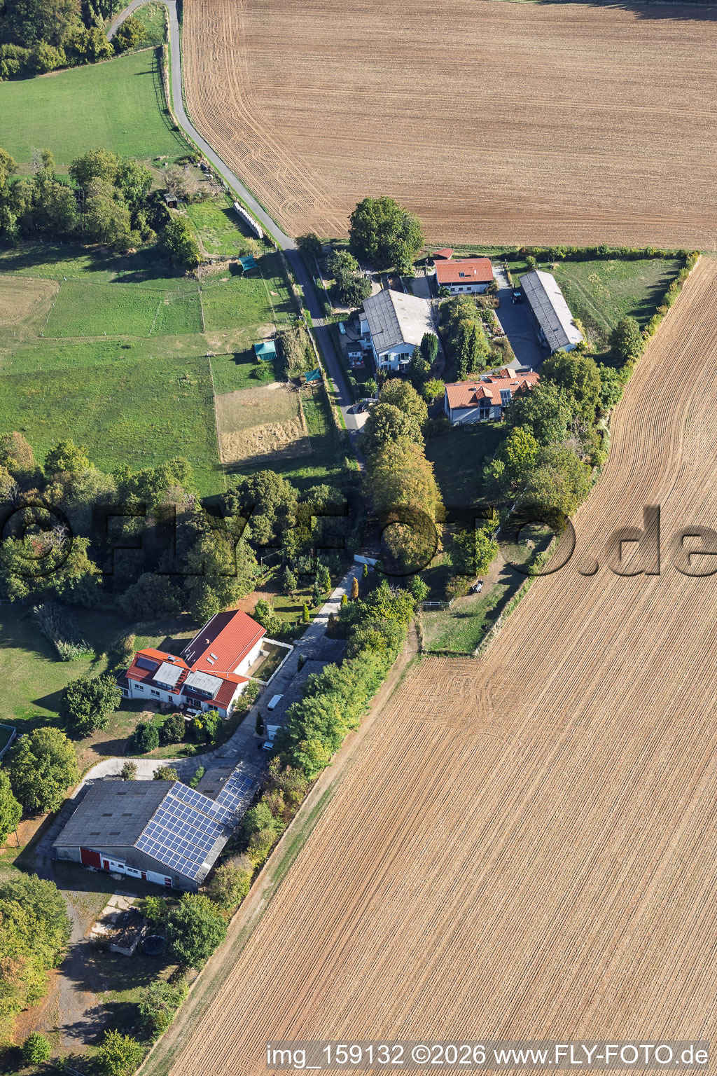 Aussiedlerhöfe bei Schlierbach im Ortsteil Klein-Umstadt in Groß-Umstadt im Bundesland Hessen, Deutschland