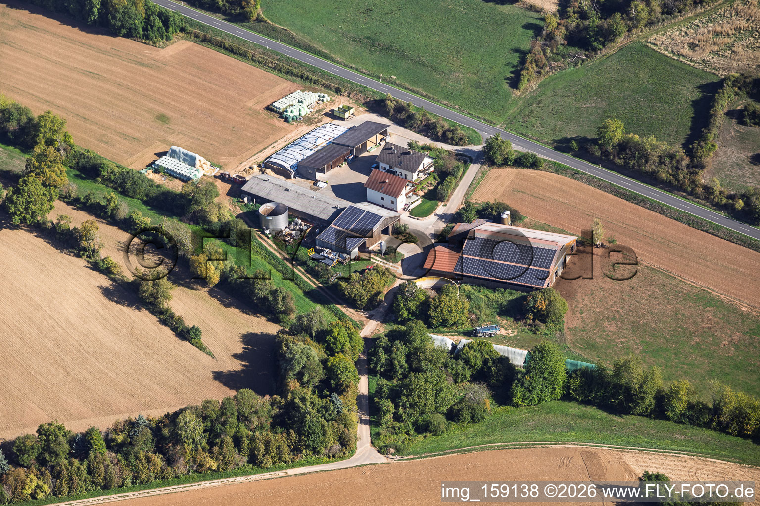 Aussiedlerhof Hebachhof im Ortsteil Radheim in Schaafheim im Bundesland Hessen, Deutschland