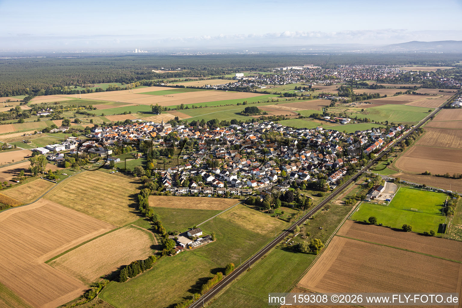 Sickenhofen von Südwesten in Babenhausen im Bundesland Hessen, Deutschland