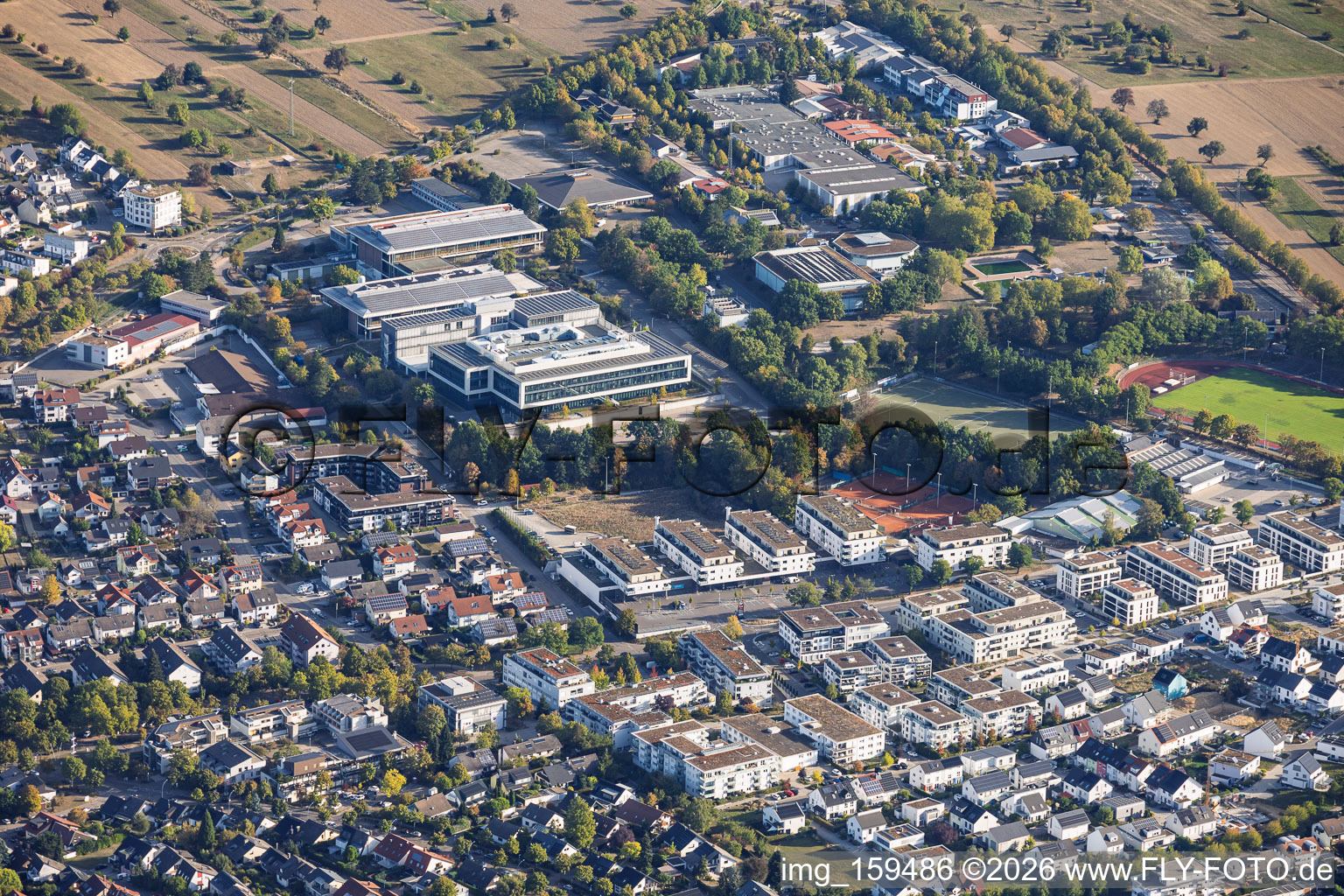 Gewerbegebiet Hewlett-Packard-Straße mit Agilent University im Ortsteil Busenbach in Waldbronn im Bundesland Baden-Württemberg, Deutschland