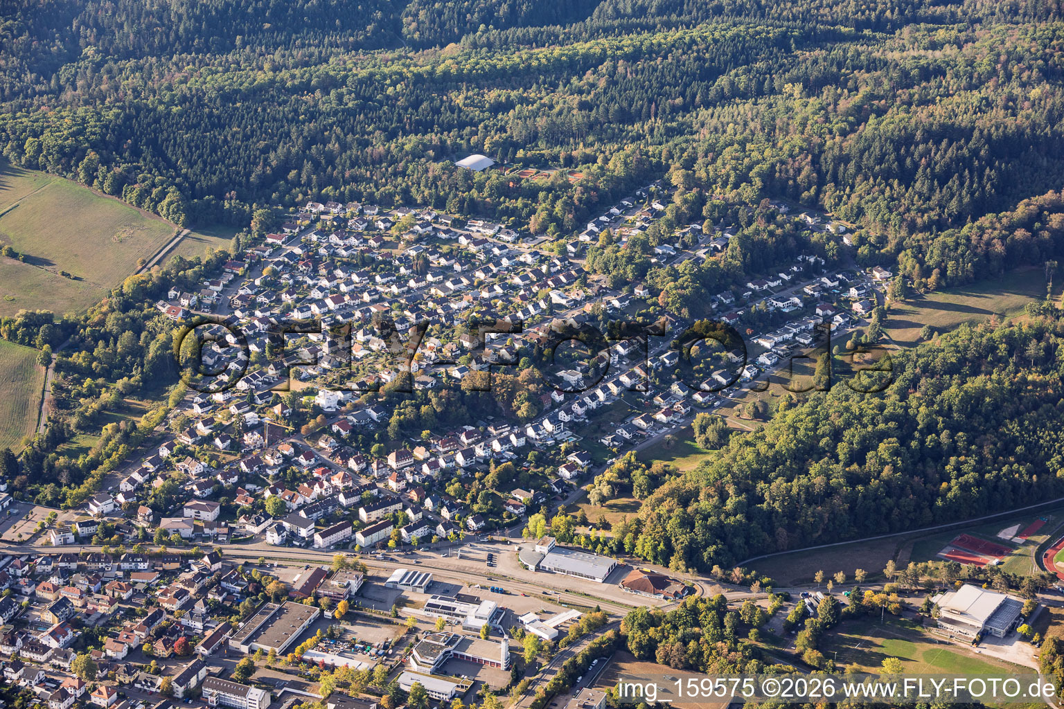 Bäumebachweg; Konrad-Adenauer-Straße in Gaggenau im Bundesland Baden-Württemberg, Deutschland