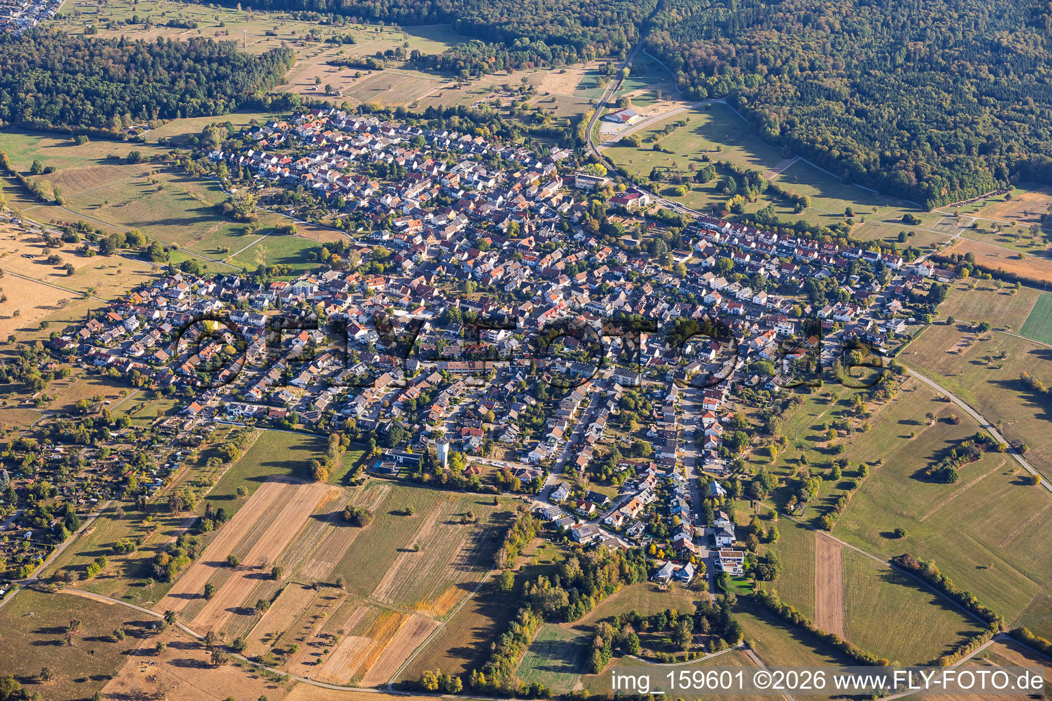 Spielberg von Südwesten in Karlsbad im Bundesland Baden-Württemberg, Deutschland