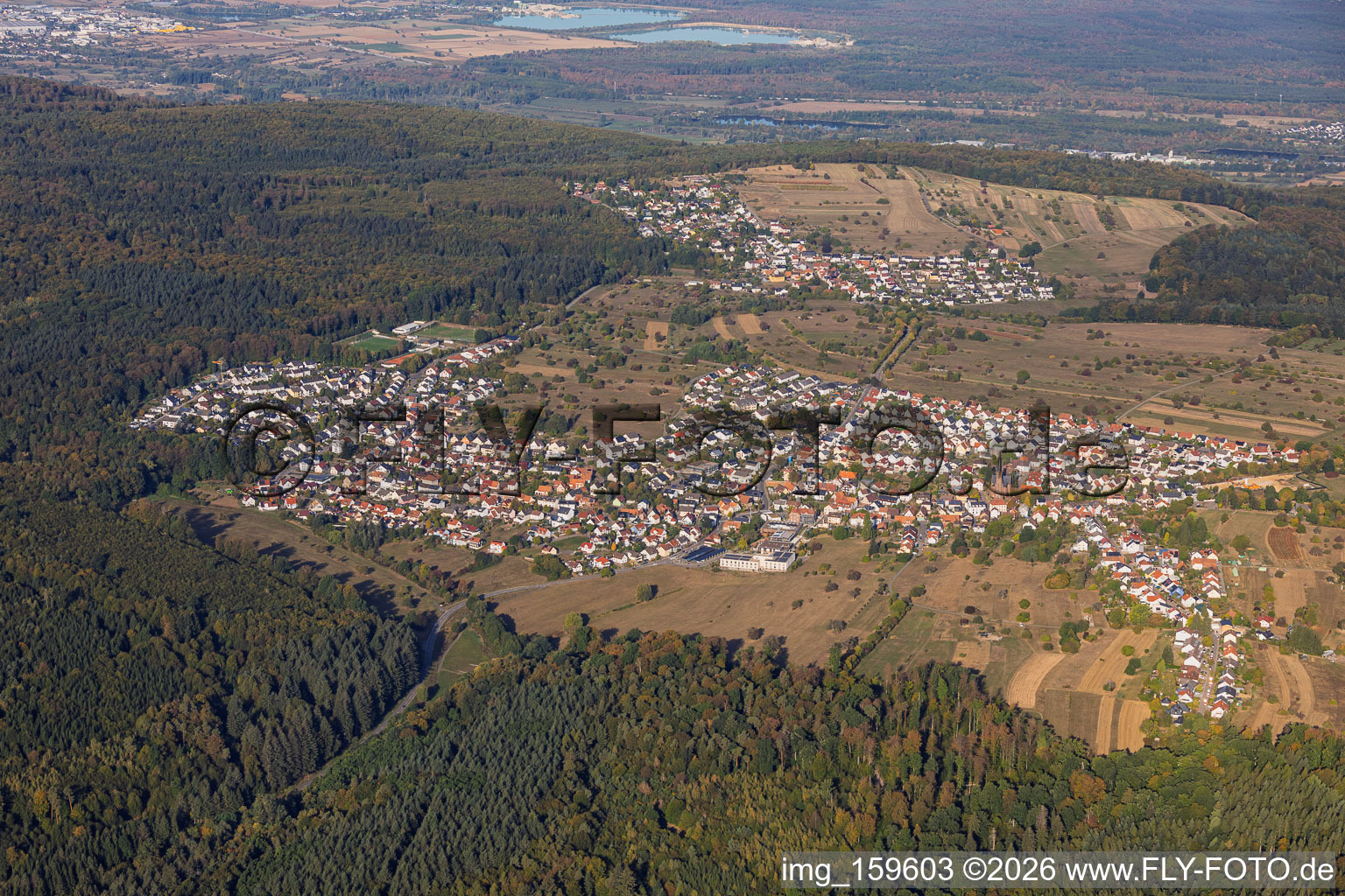 Schöllbronn von Osten in Ettlingen im Bundesland Baden-Württemberg, Deutschland