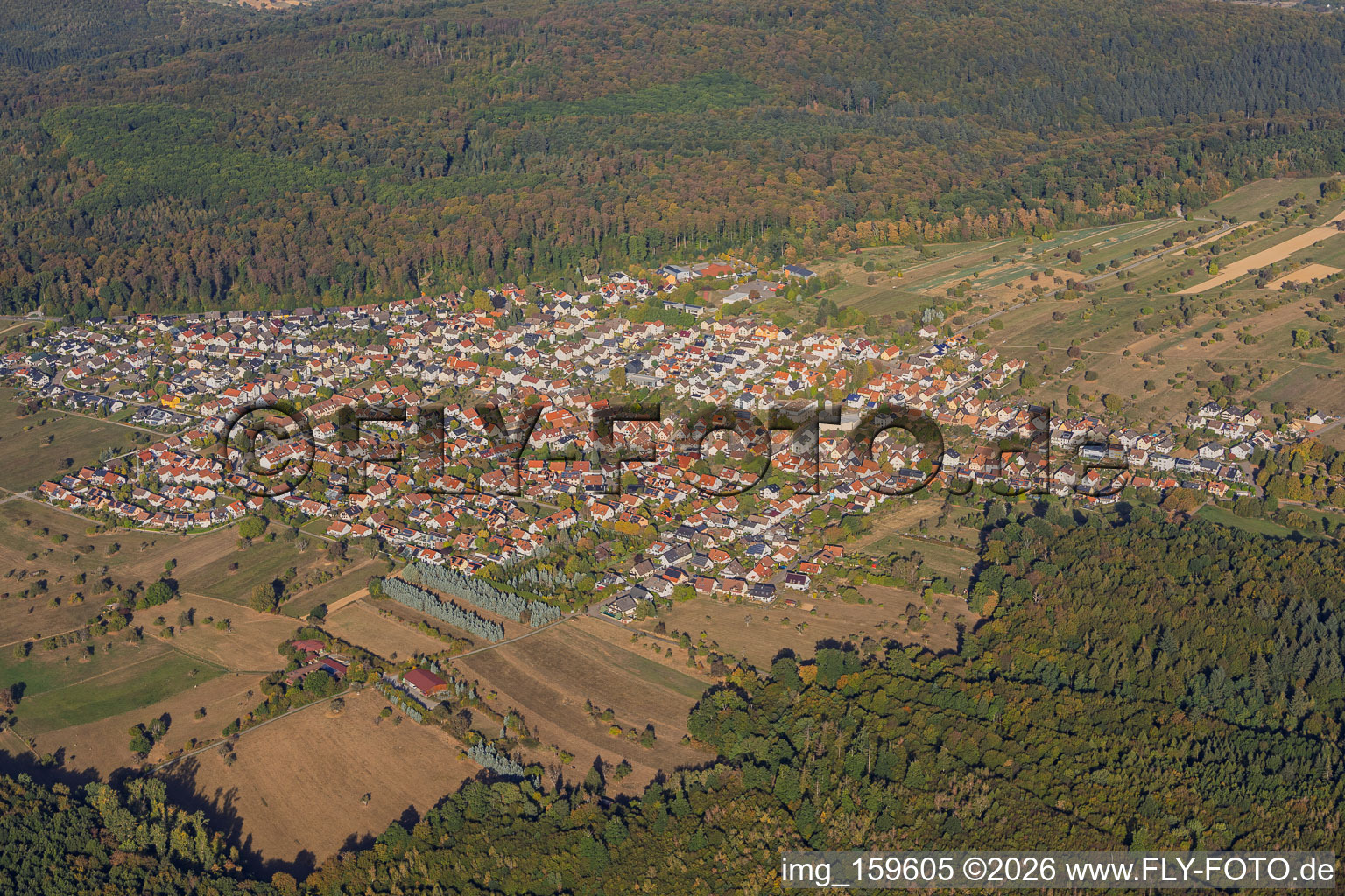 Spessart von Südosten in Ettlingen im Bundesland Baden-Württemberg, Deutschland