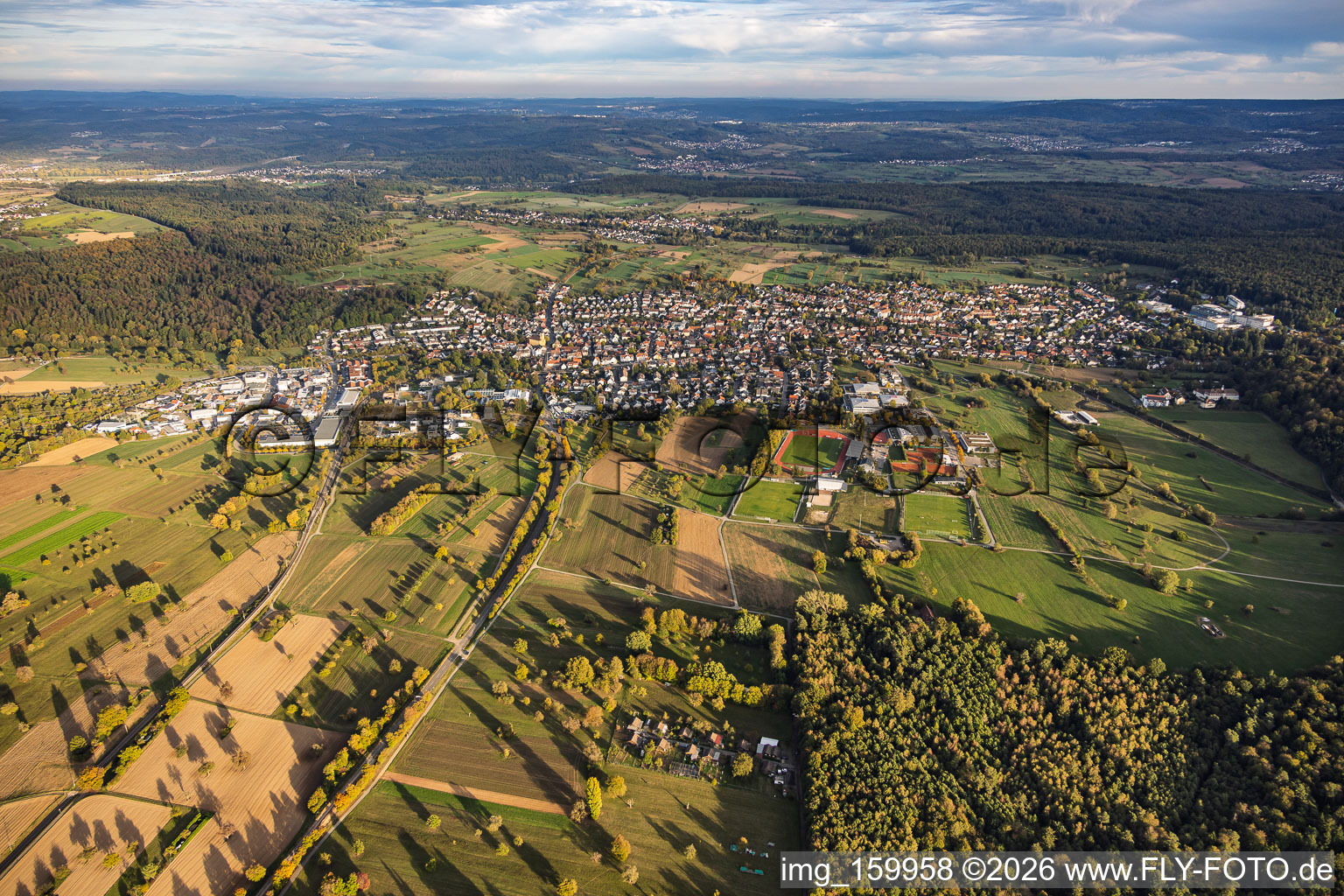 Langensteinbach aus Westen in Karlsbad im Bundesland Baden-Württemberg, Deutschland