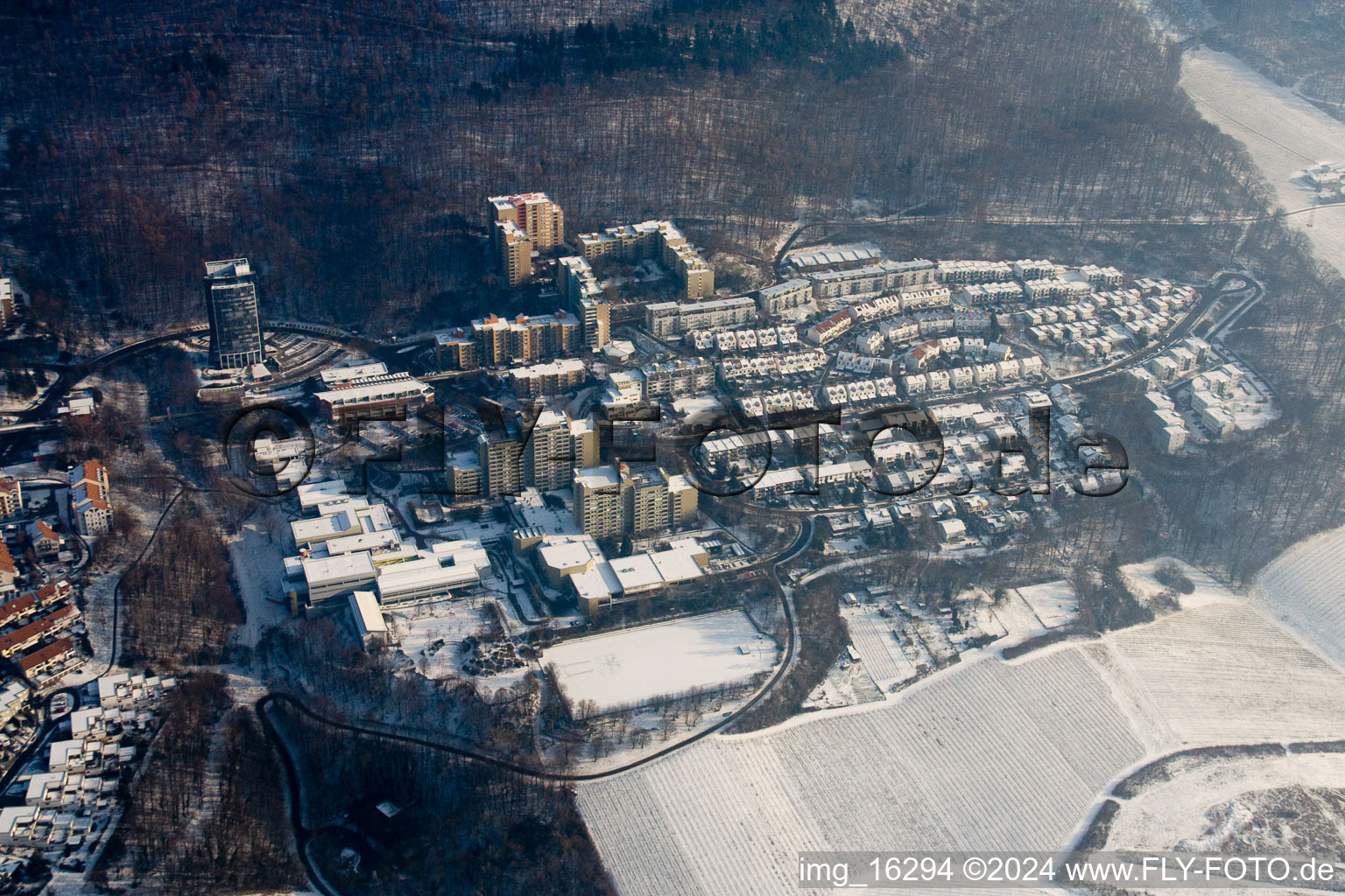 Ortsteil Emmertsgrund in Heidelberg im Bundesland Baden-Württemberg, Deutschland aus der Luft betrachtet