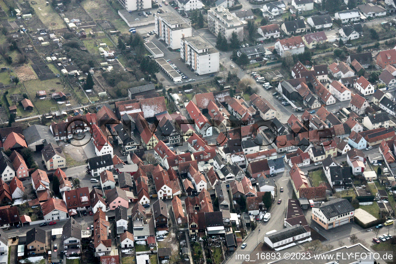Kandel, Rheinstr im Bundesland Rheinland-Pfalz, Deutschland von oben gesehen