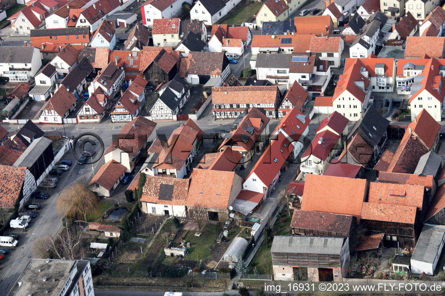 Kandel, Rheinstr im Bundesland Rheinland-Pfalz, Deutschland aus der Drohnenperspektive