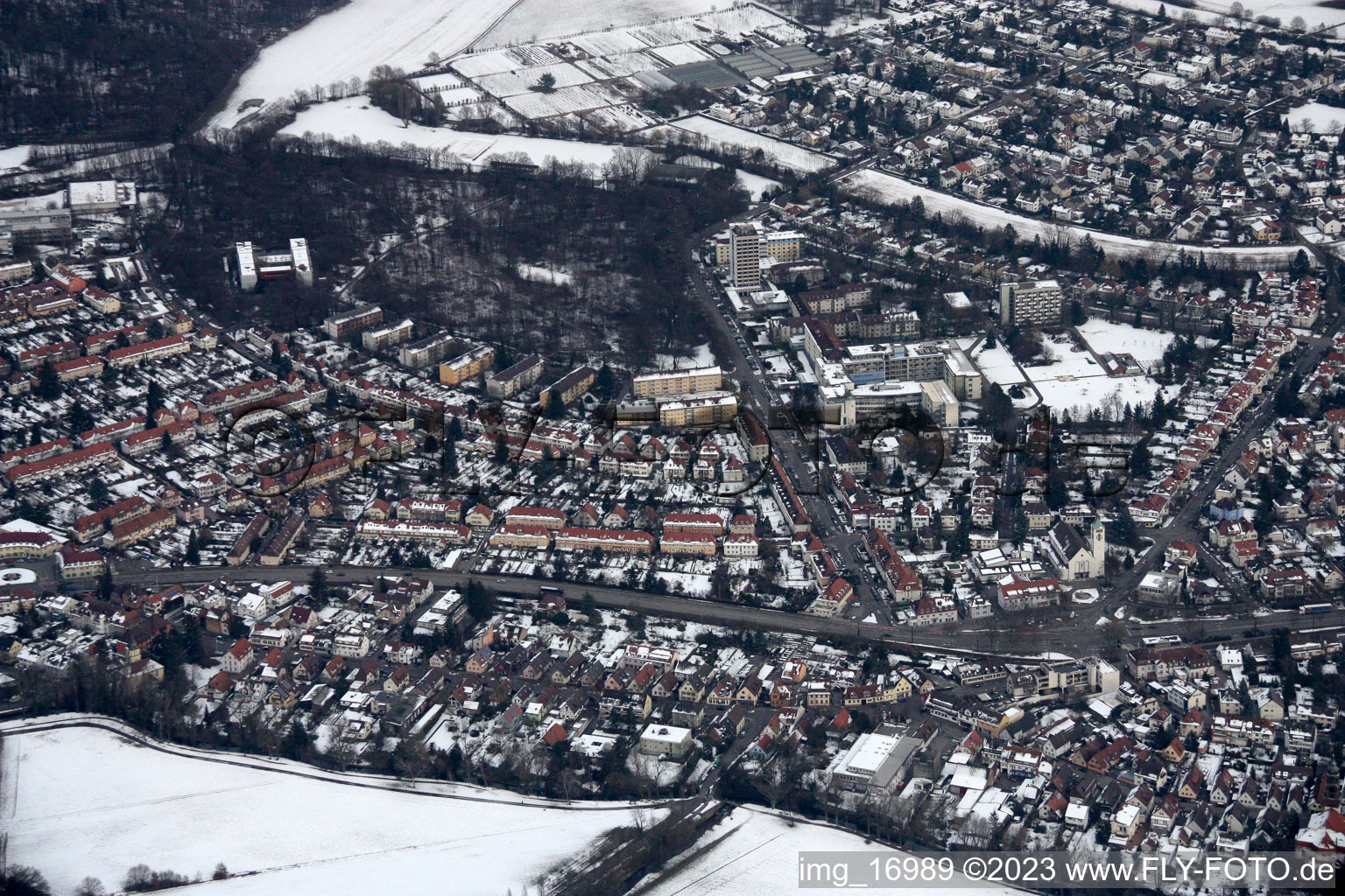 Luftaufnahme von Diakonissen KH im Ortsteil Rüppurr in Karlsruhe im Bundesland Baden-Württemberg, Deutschland