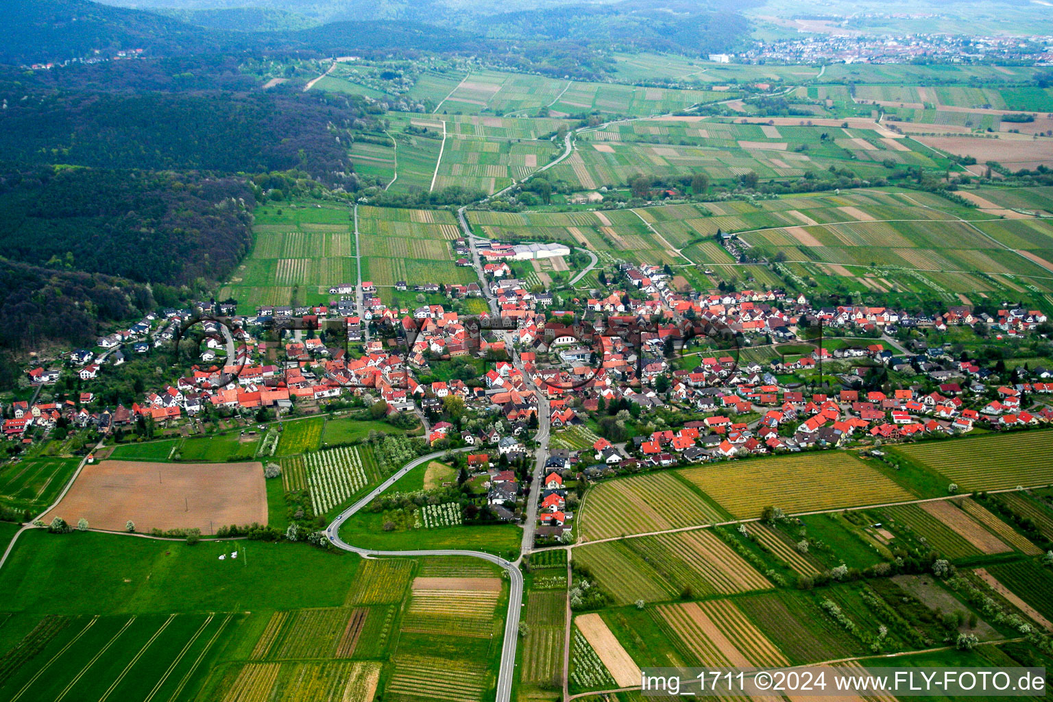 Oberotterbach im Bundesland Rheinland-Pfalz, Deutschland von oben gesehen