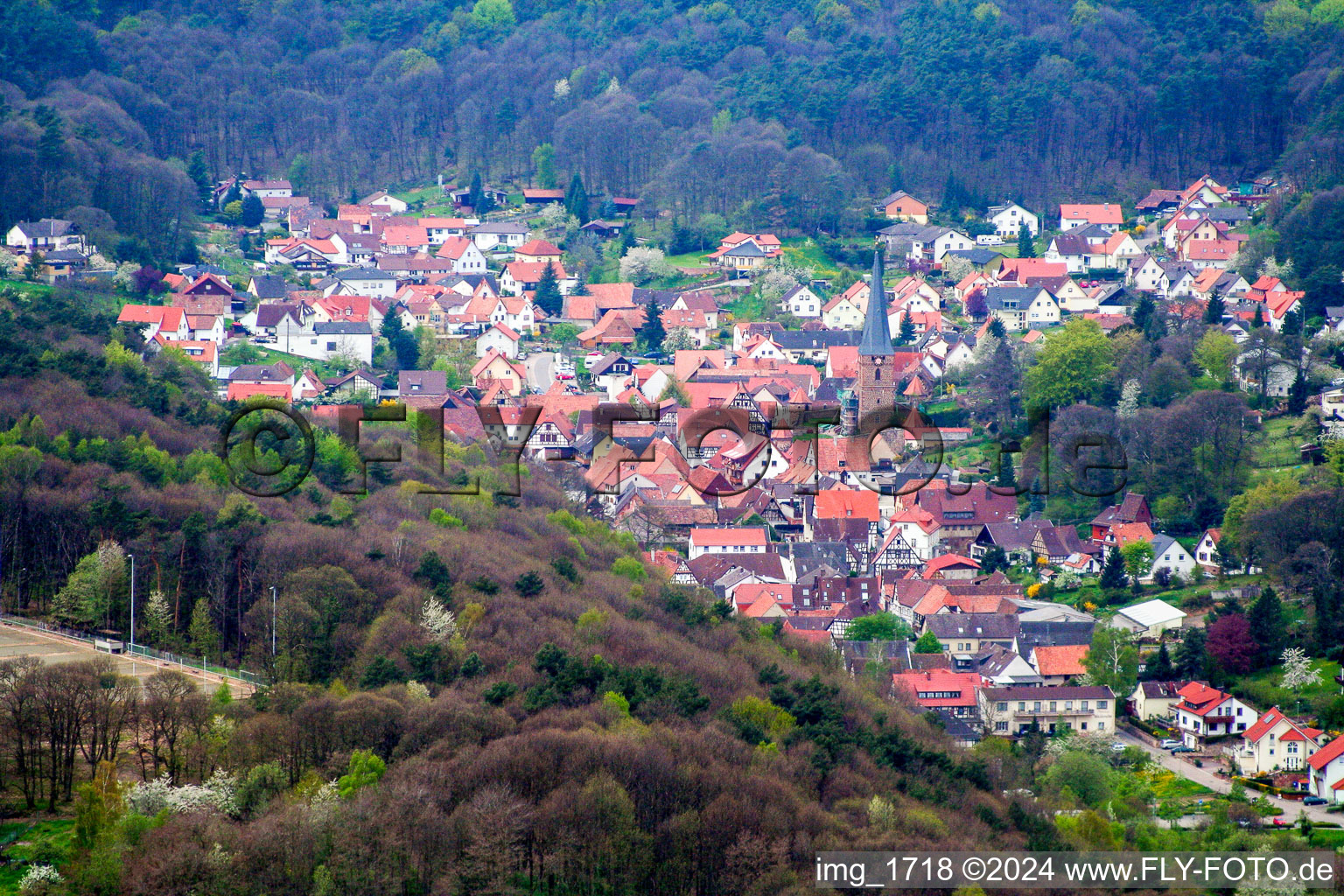 Dorf - Ansicht in Dörrenbach im Bundesland Rheinland-Pfalz, Deutschland