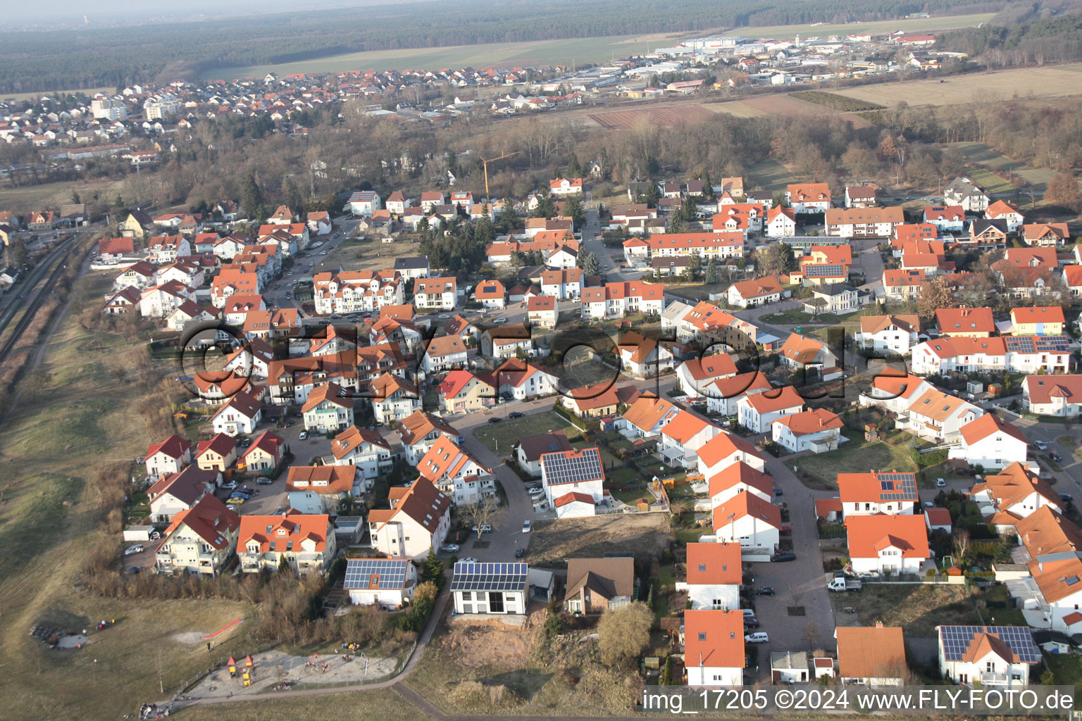 Wohngebiet der Mehrfamilienhaussiedlung Ost in Bellheim im Bundesland Rheinland-Pfalz, Deutschland