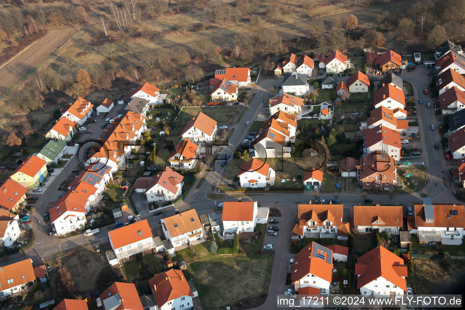 Bellheim, Neubaugebiet O im Bundesland Rheinland-Pfalz, Deutschland aus der Vogelperspektive