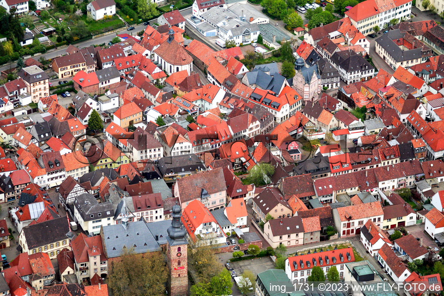Luftbild von Bad Bergzabern, Königstr im Bundesland Rheinland-Pfalz, Deutschland