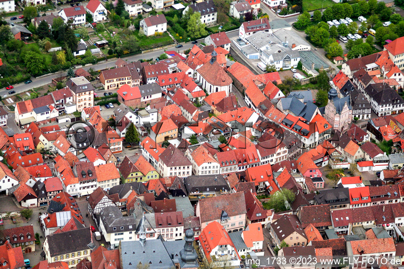 Luftaufnahme von Bad Bergzabern, Königstr im Bundesland Rheinland-Pfalz, Deutschland