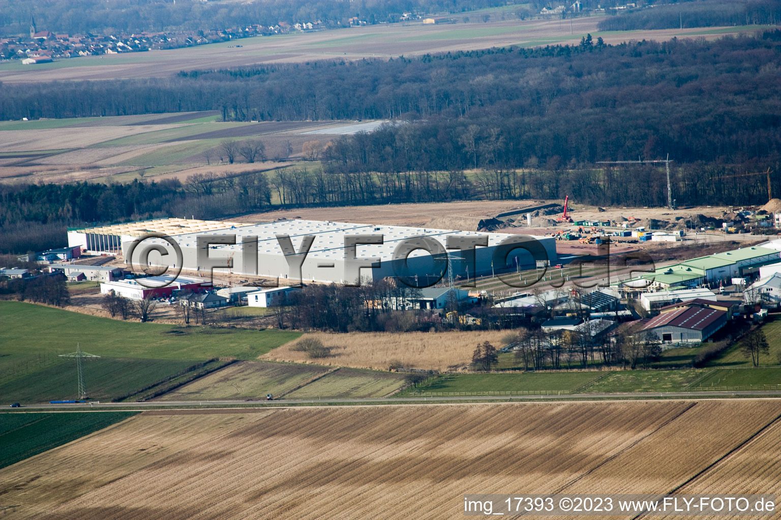 Luftbild von Gewebergebiet Horst im Ortsteil Minderslachen in Kandel im Bundesland Rheinland-Pfalz, Deutschland
