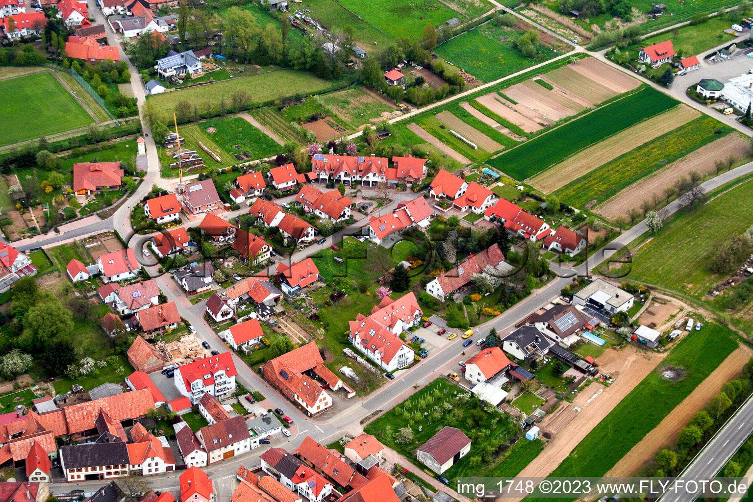 Luftbild von Kapellen Drusweiler Neubaugebiet in Kapellen-Drusweiler im Bundesland Rheinland-Pfalz, Deutschland