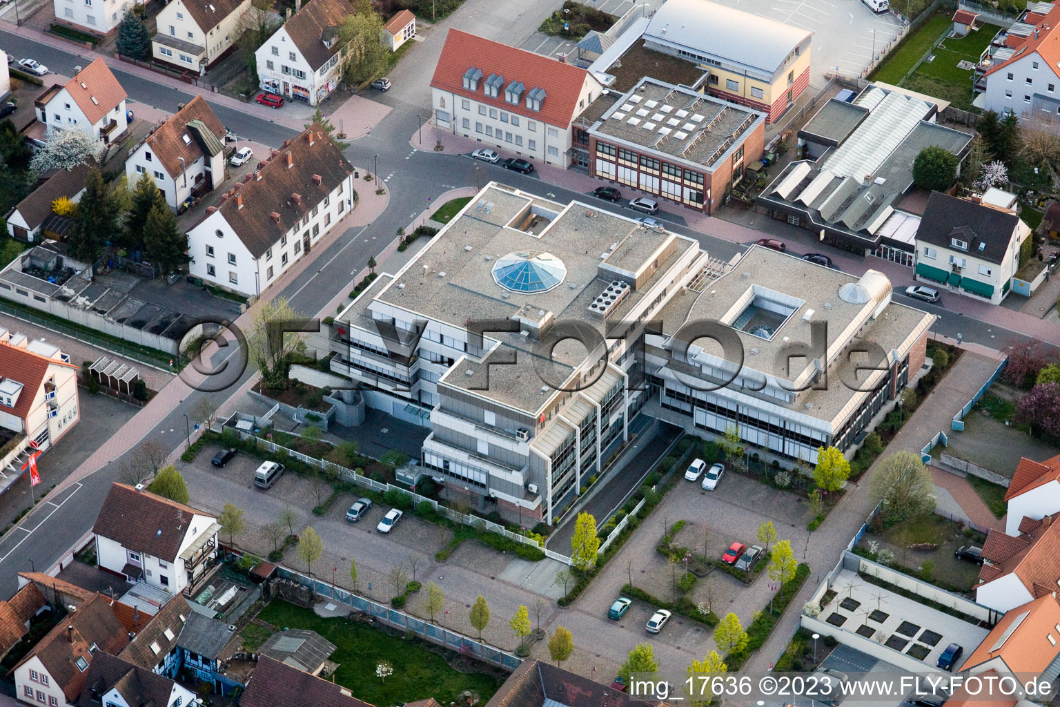 Luftbild von Kandel, Sparkasse im Bundesland Rheinland-Pfalz, Deutschland