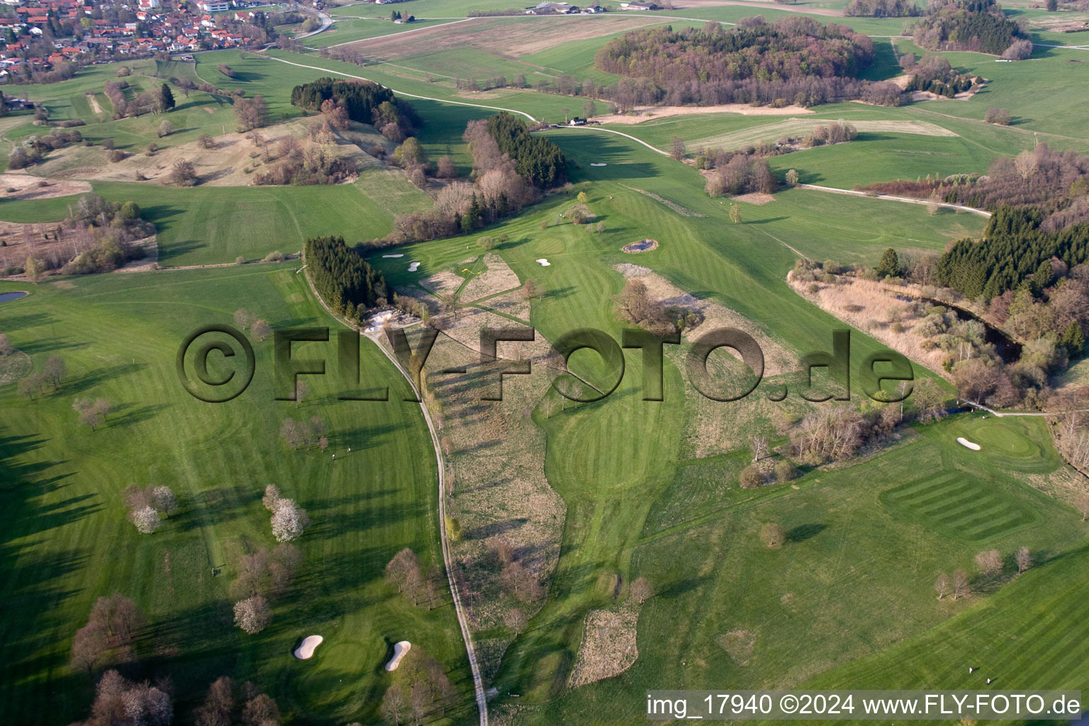 Luftaufnahme von Gelände des Golfplatz Golf-Club Tutzing in Tutzing im Bundesland Bayern, Deutschland