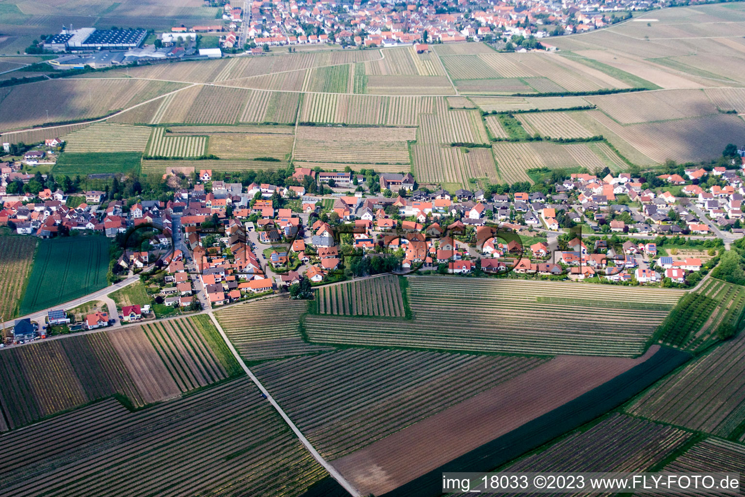 Kleinkarlbach im Bundesland Rheinland-Pfalz, Deutschland aus der Luft betrachtet