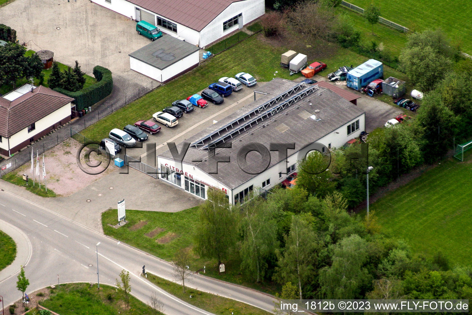 Luftaufnahme von Winden Citroen Autohaus Schwind im Bundesland Rheinland-Pfalz, Deutschland