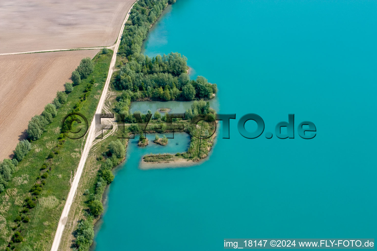 Lauterbourg (Elsass), Baggersee im Bundesland Bas-Rhin, Frankreich