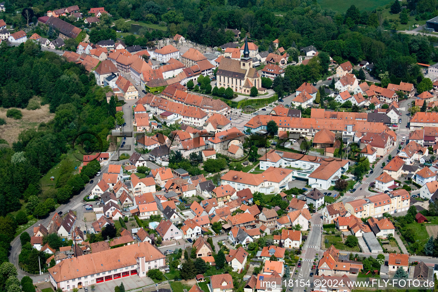 Luftbild von Lauterbourg (Elsass) im Bundesland Bas-Rhin, Frankreich