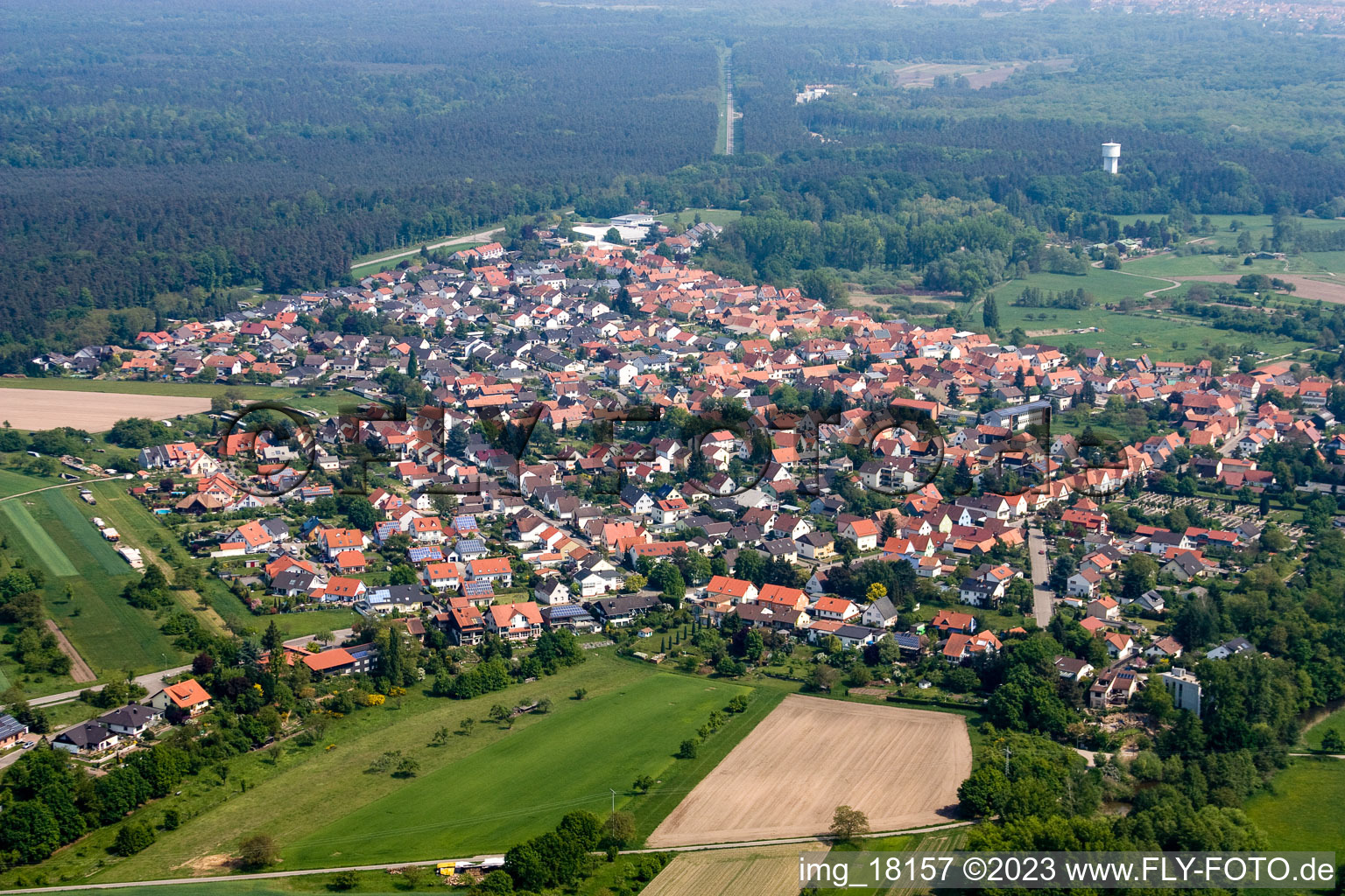 Luftaufnahme von Lauterbourg (Elsass) im Bundesland Bas-Rhin, Frankreich