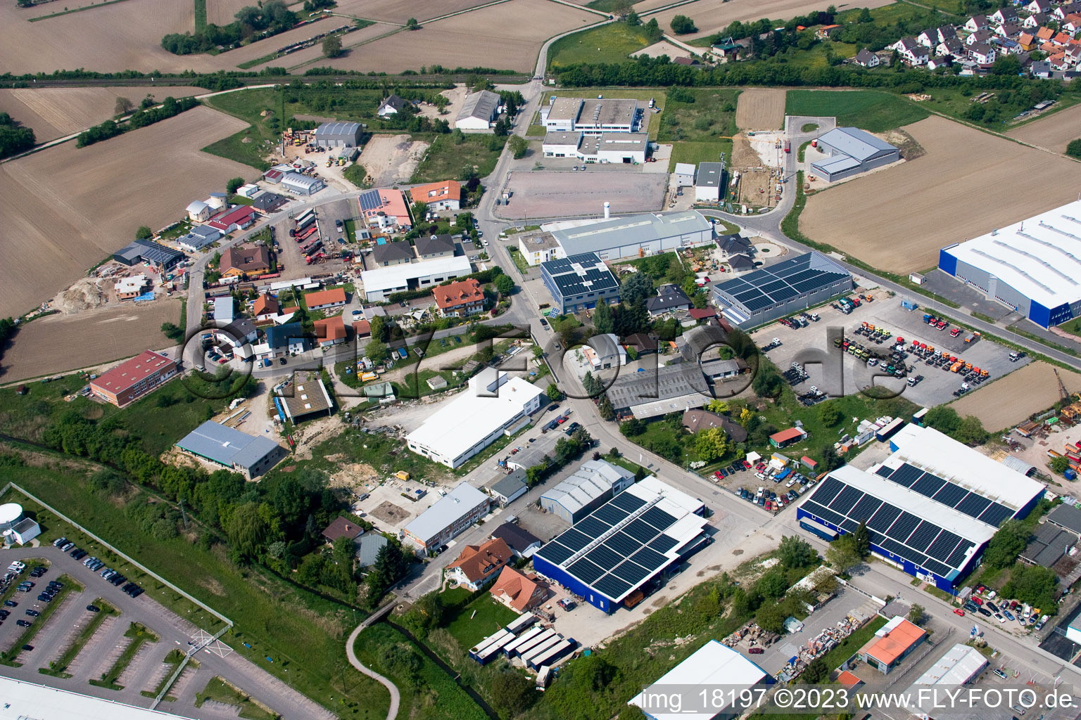 Hagenbach, Industriegebiet im Bundesland Rheinland-Pfalz, Deutschland vom Flugzeug aus