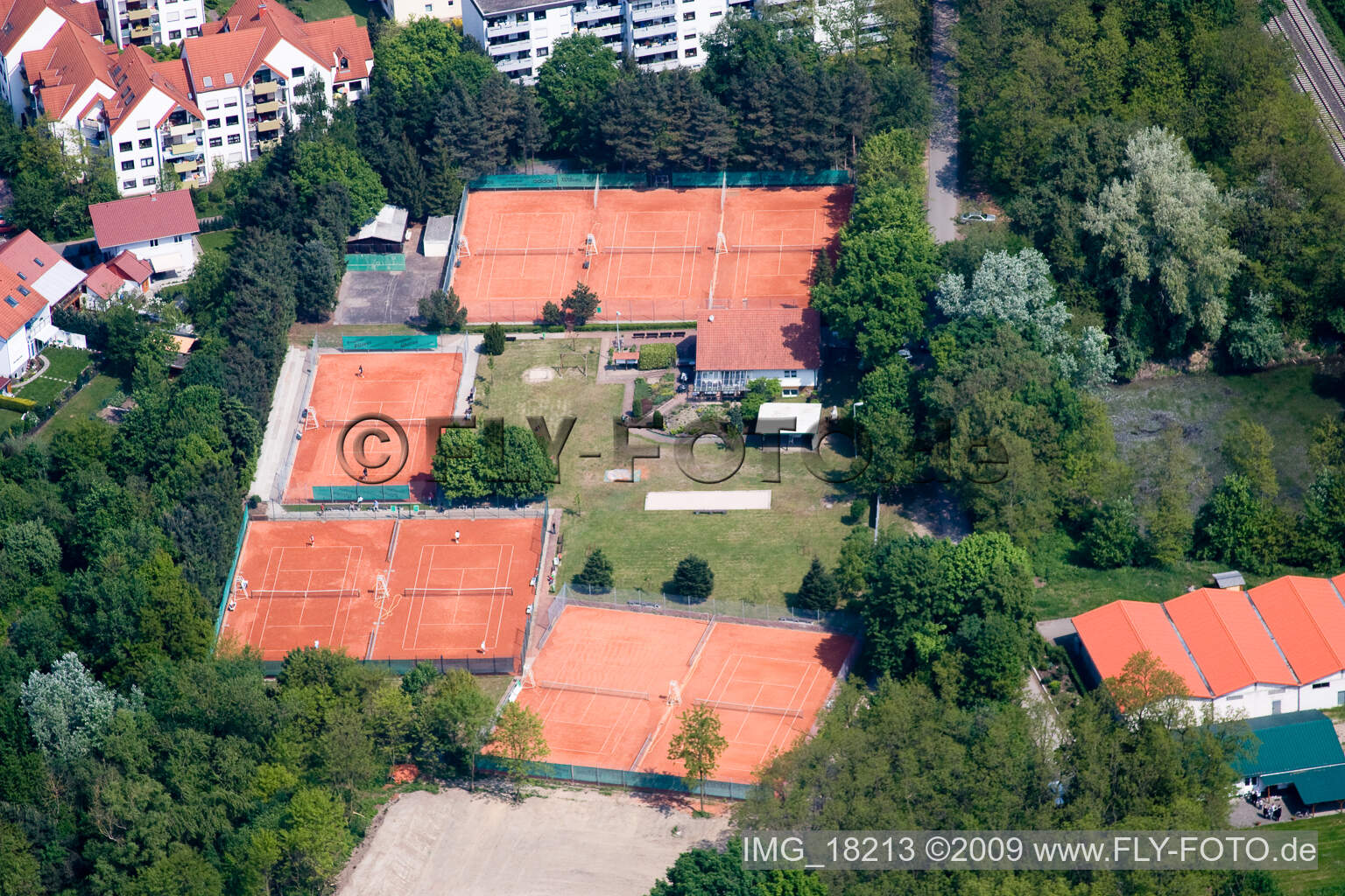 Luftbild von Jockgrim, Tennisplätze im Bundesland Rheinland-Pfalz, Deutschland